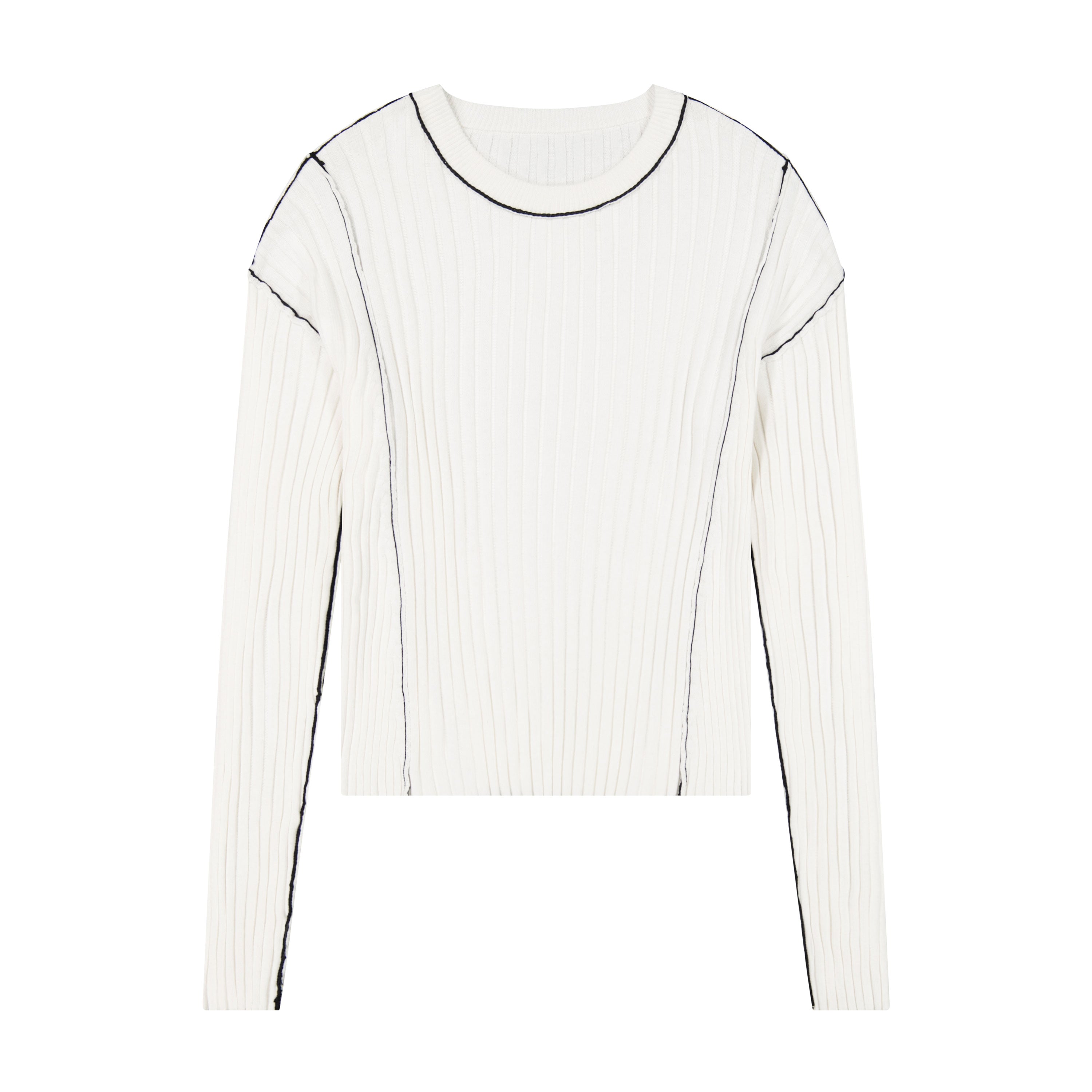 Ribbed Sweater - White
