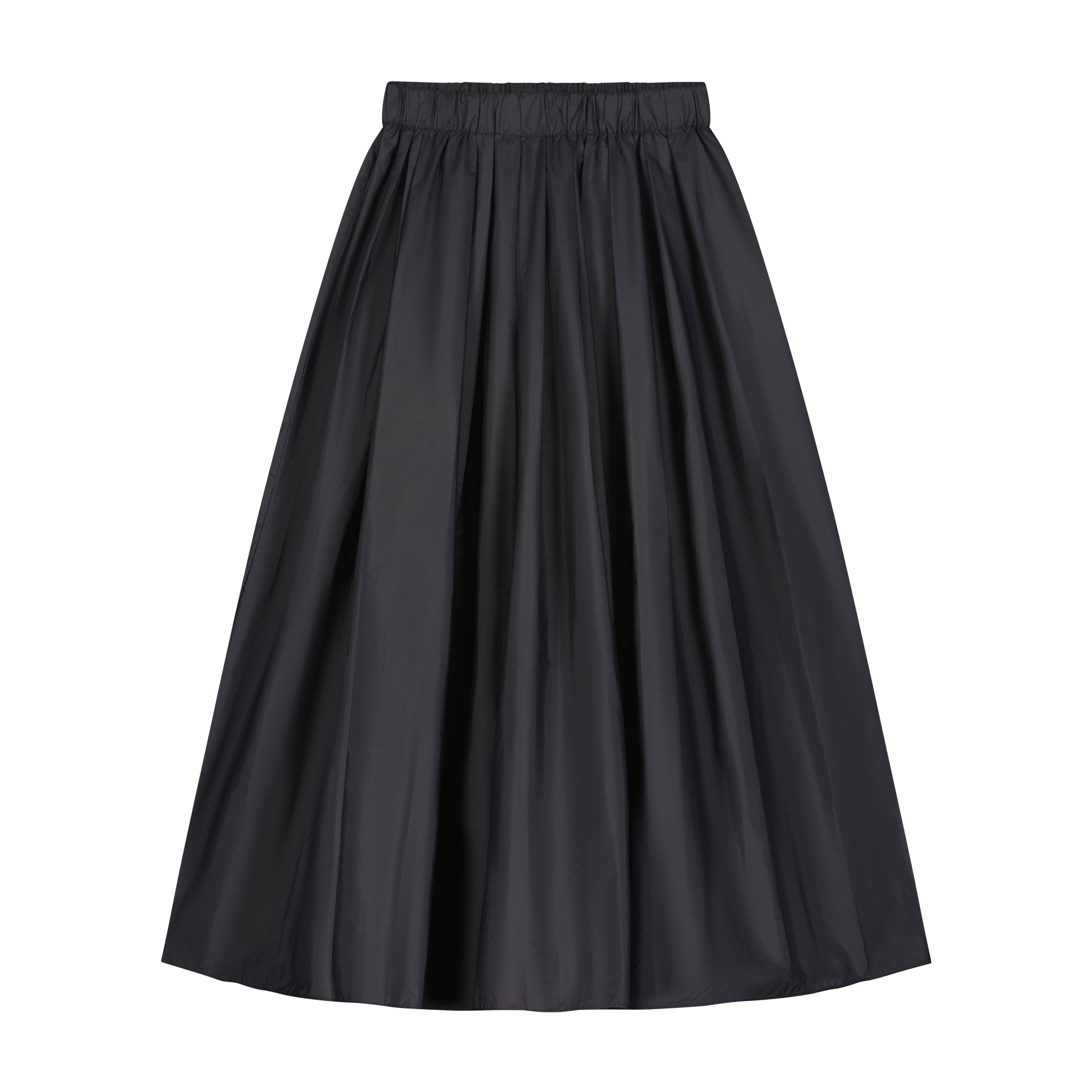 Pleated Taffeta Skirt - Black