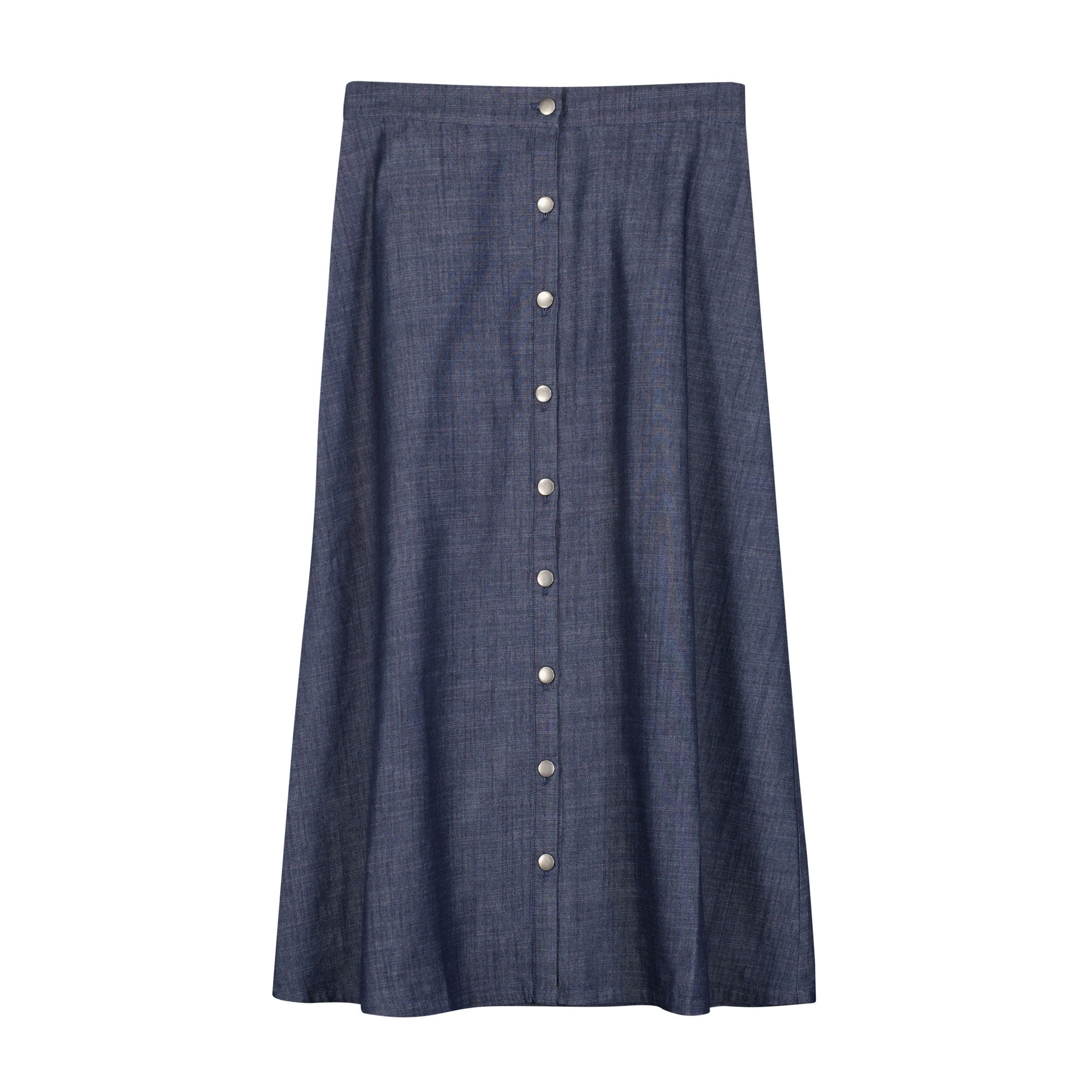 Buttondown Skirt - Blue Chambrey
