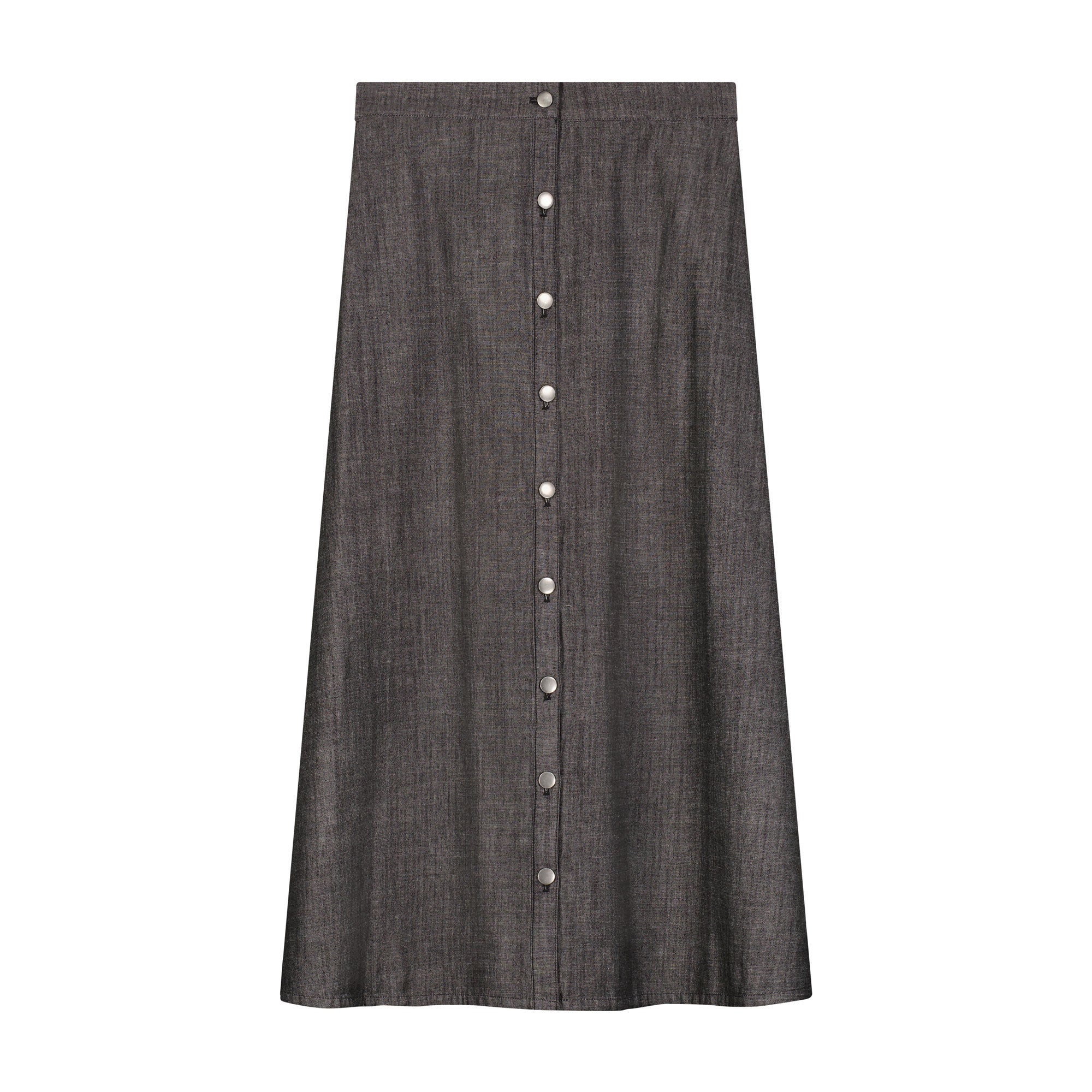 Buttondown Skirt - Black Chambrey