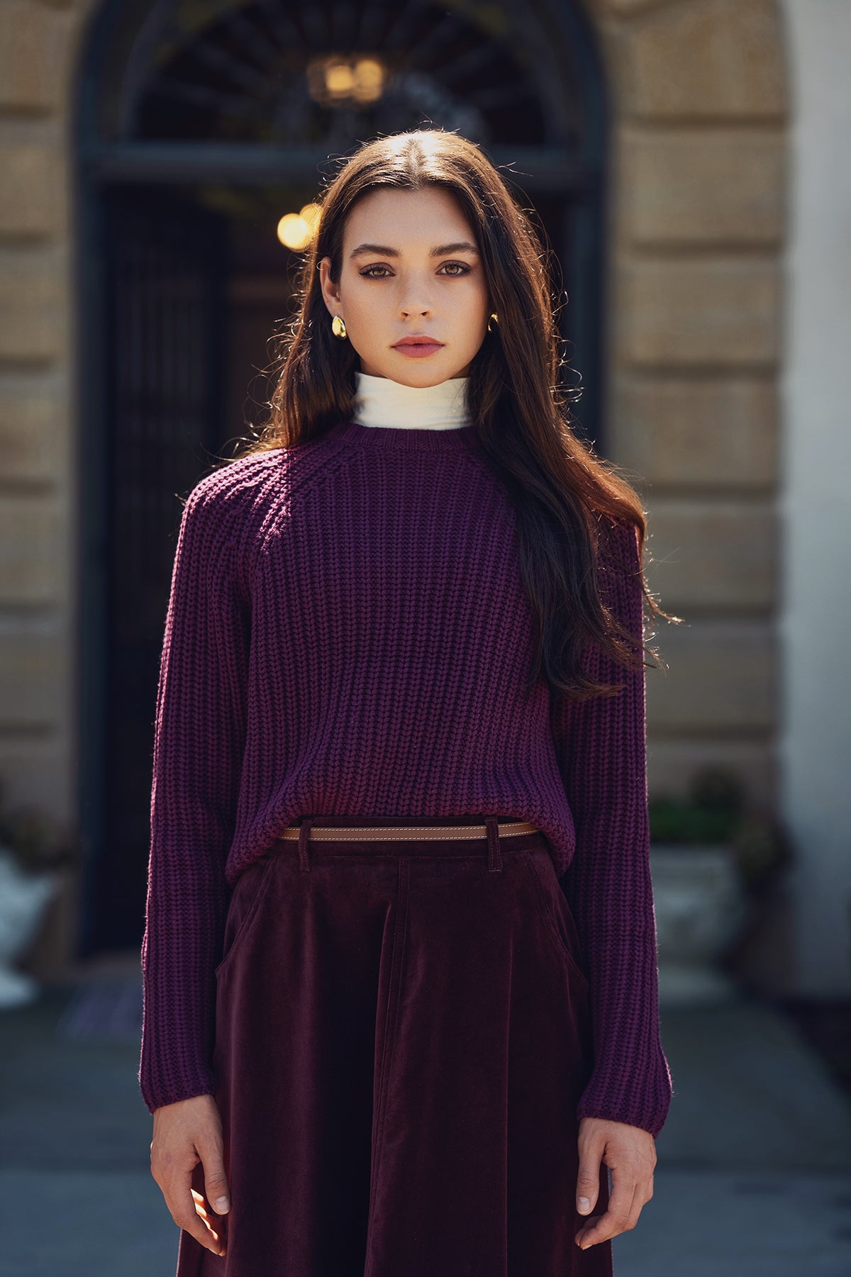 Chunky Straight Sweater - Burgundy