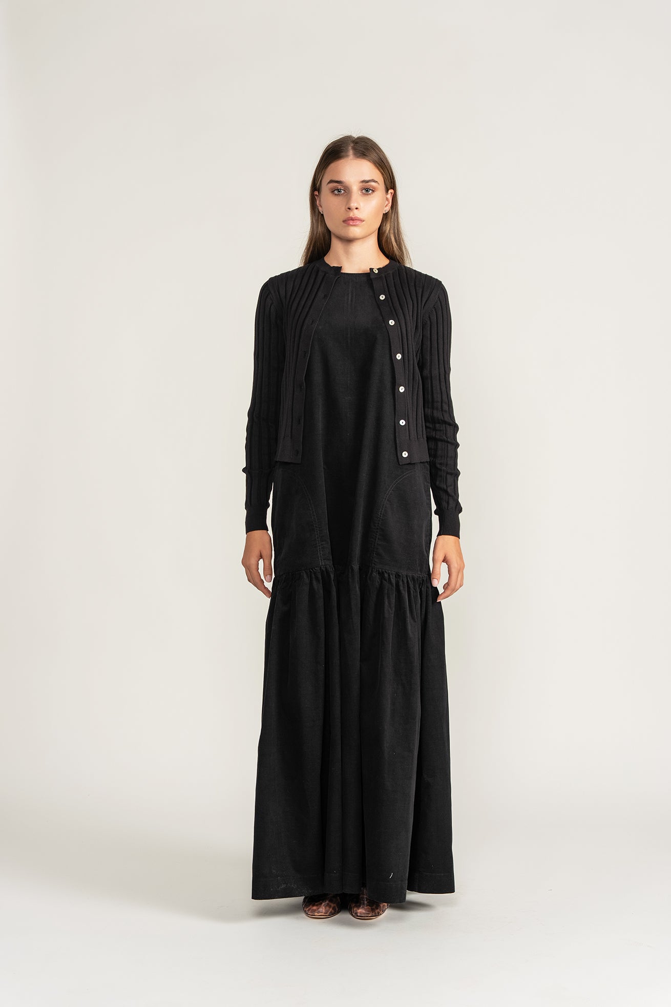 Longline Tiered Maxi - Black