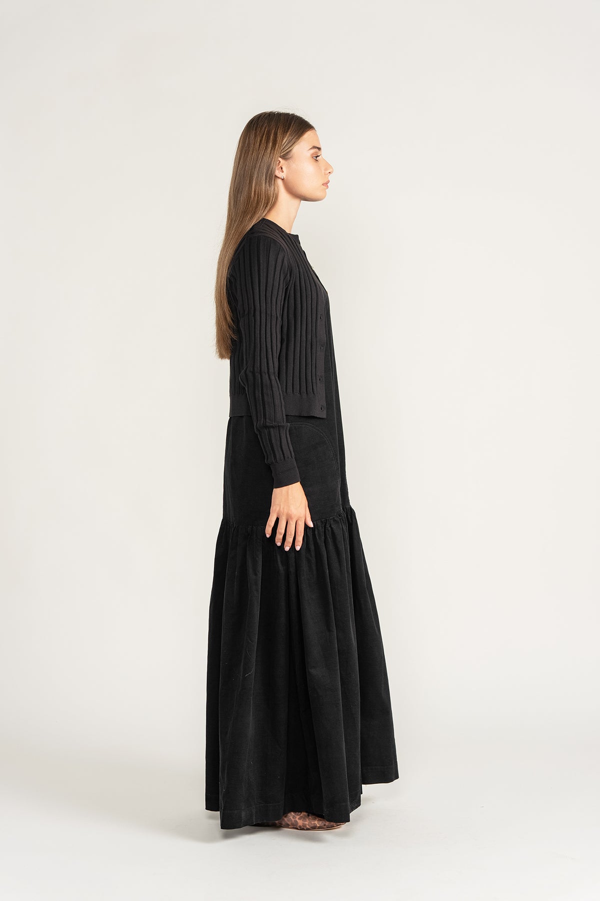 Longline Tiered Maxi - Black