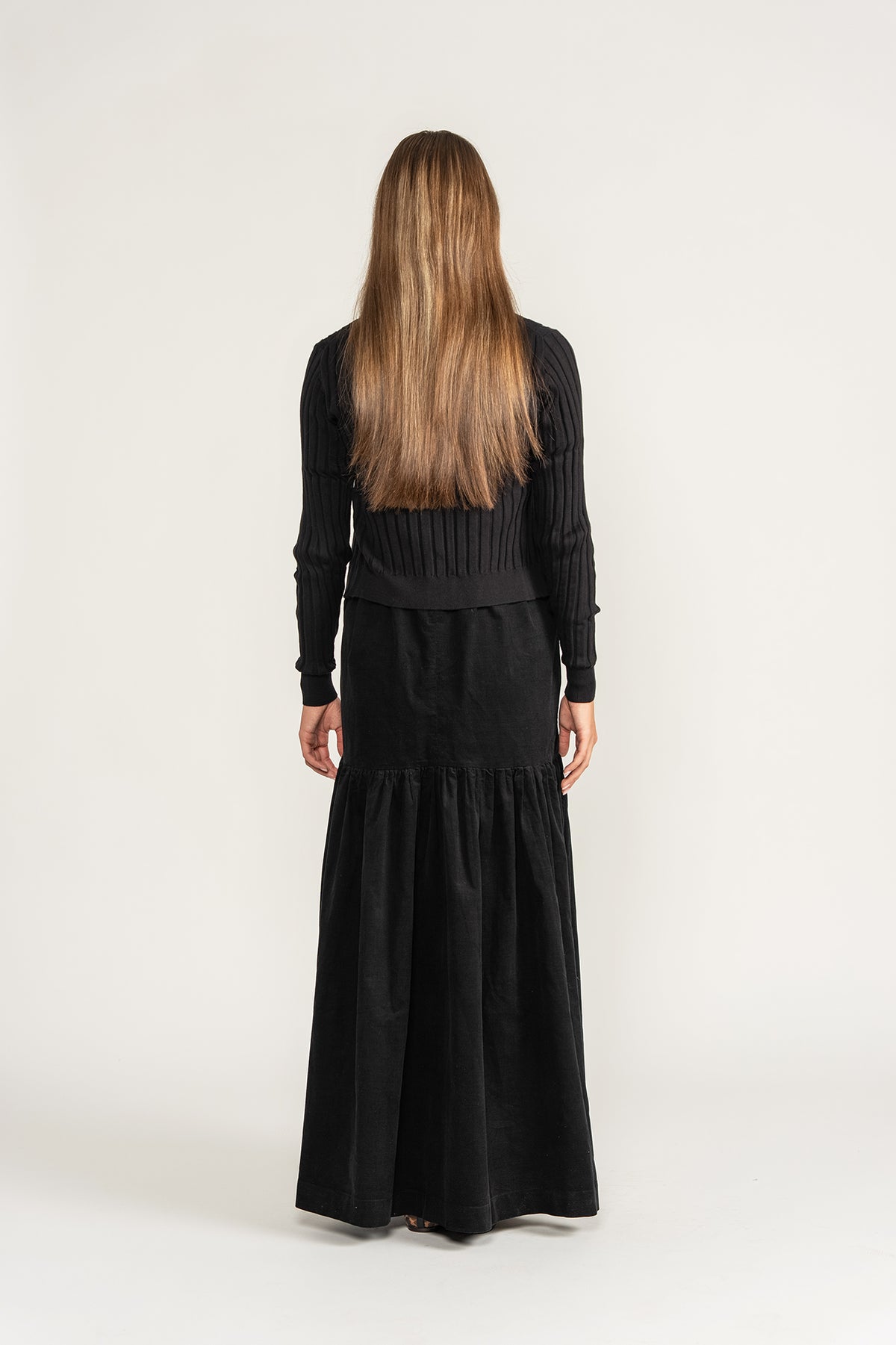 Longline Tiered Maxi - Black