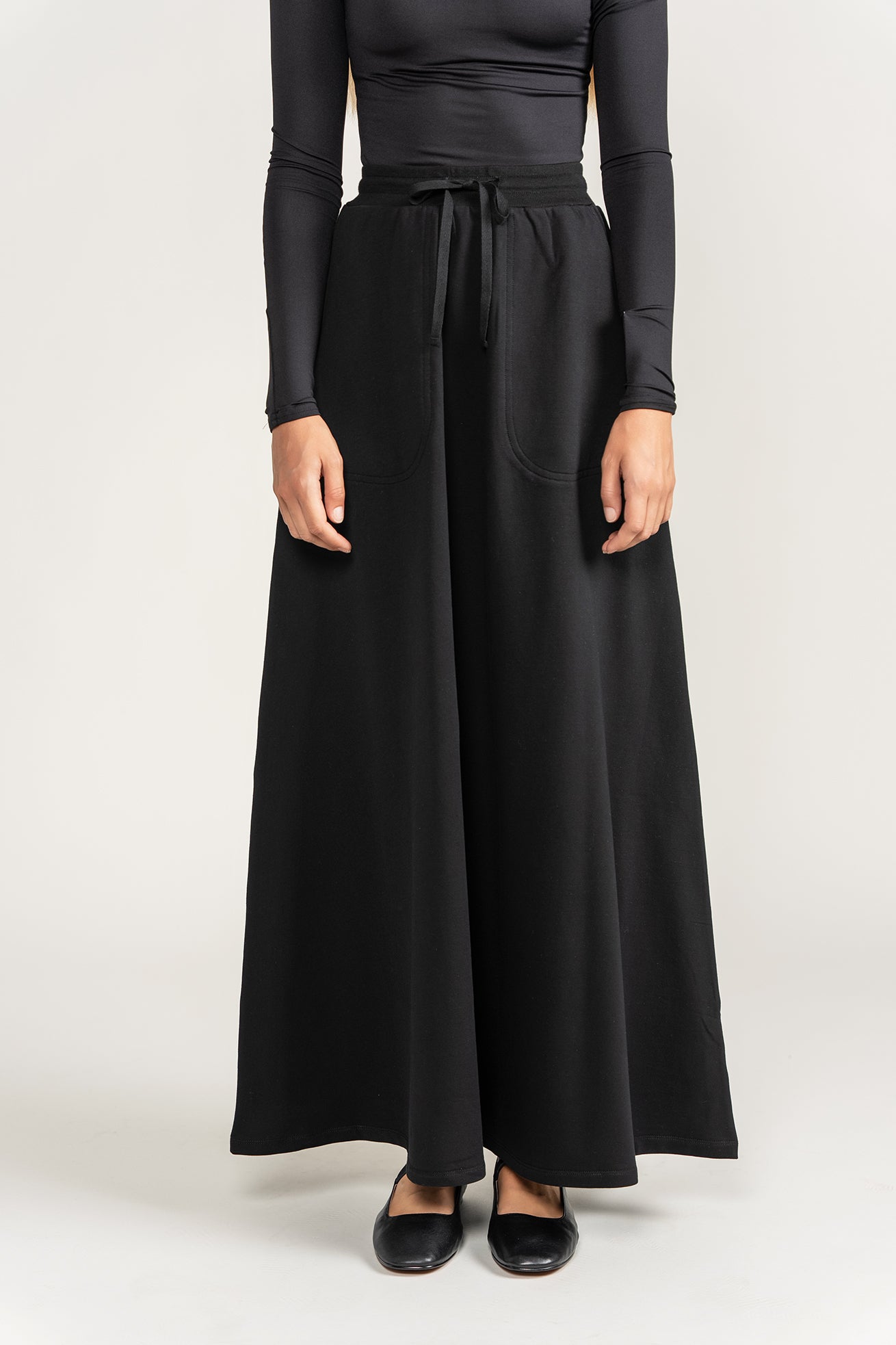 Drawstring Maxi Skirt