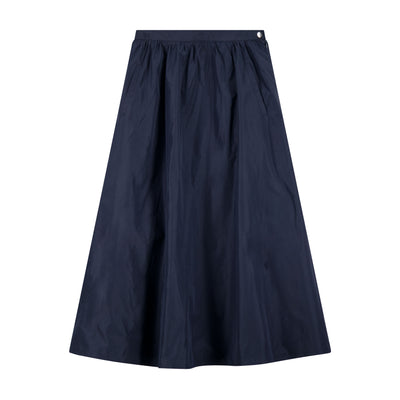 Taffeta Gathered Skirt - Navy