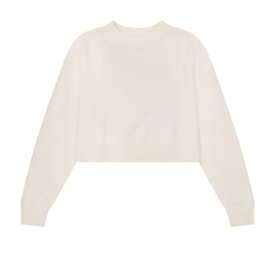 Knit Cropped Sweater For Slip Maxi - Ivory