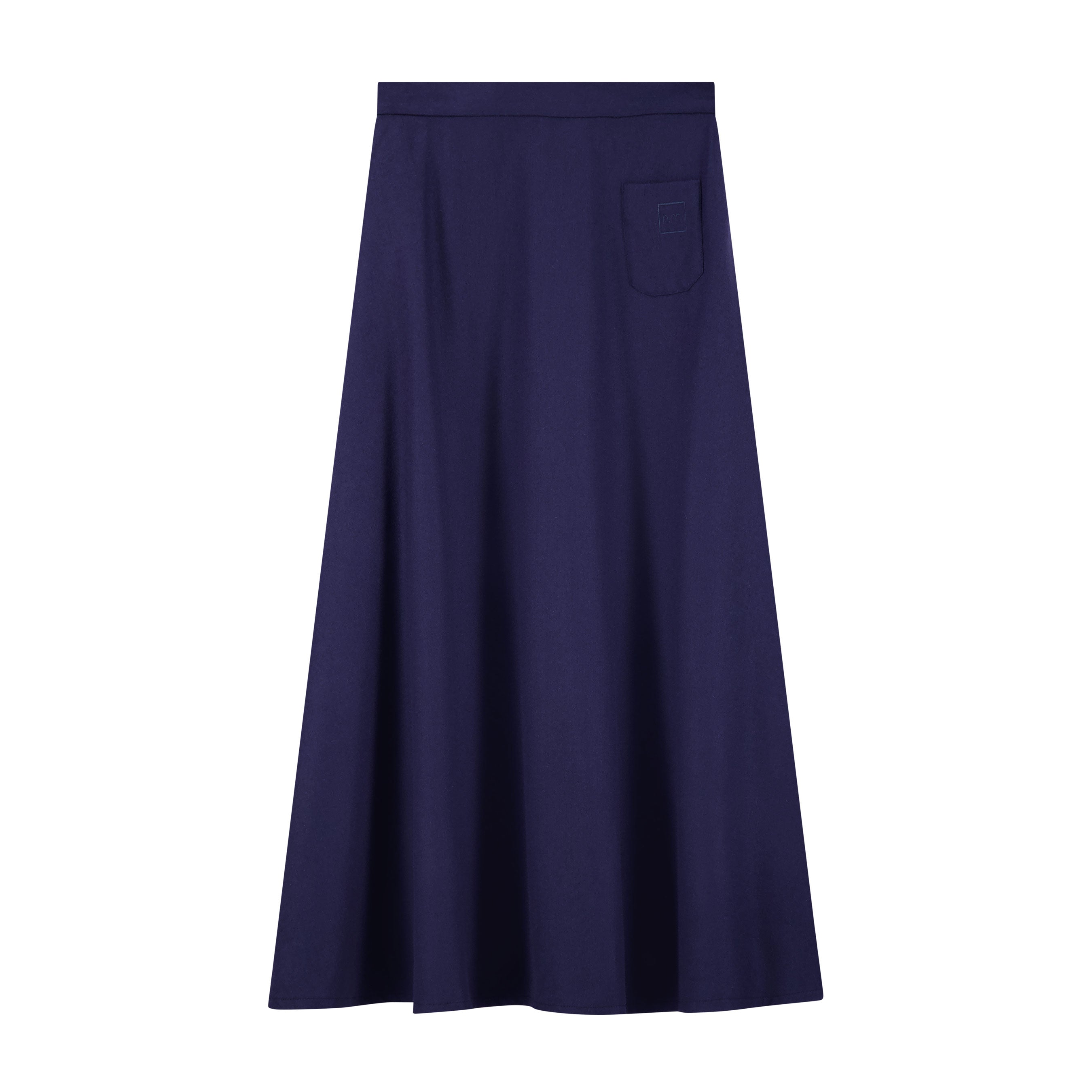 Wool Circle Skirt - Navy