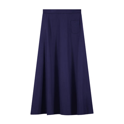 Wool Circle Skirt - Navy