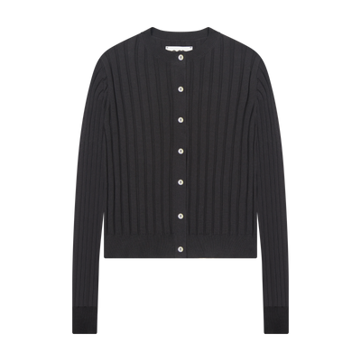 Ribbed Cardigan - Black