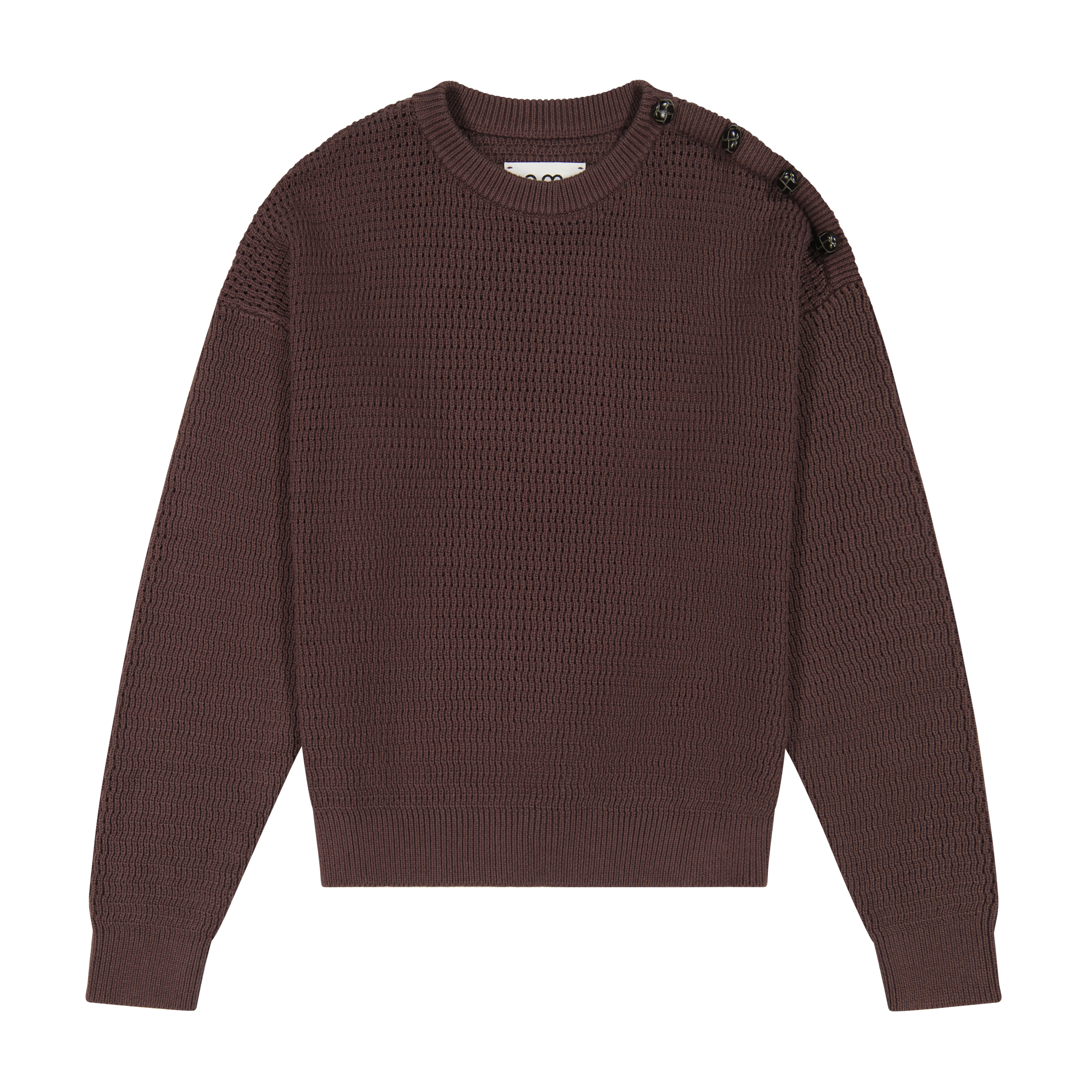 Open Knit Sweater - Brown
