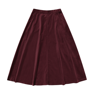 Velour Velvet Skirt - Plum