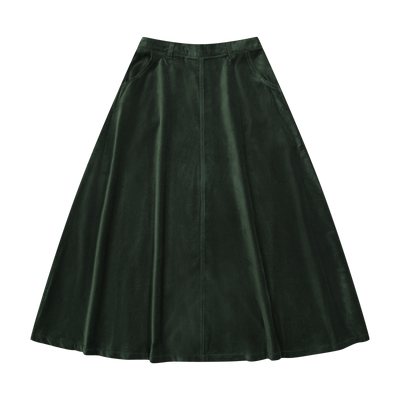 Velour Velvet Skirt - Green