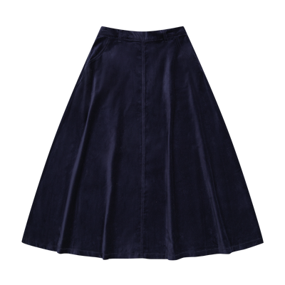 Velour Velvet Skirt - Navy