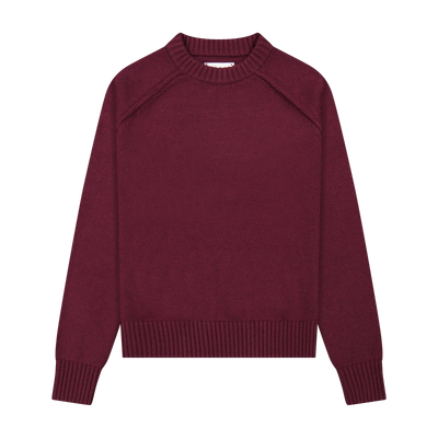 Fine Wool Sweater - Burgundy