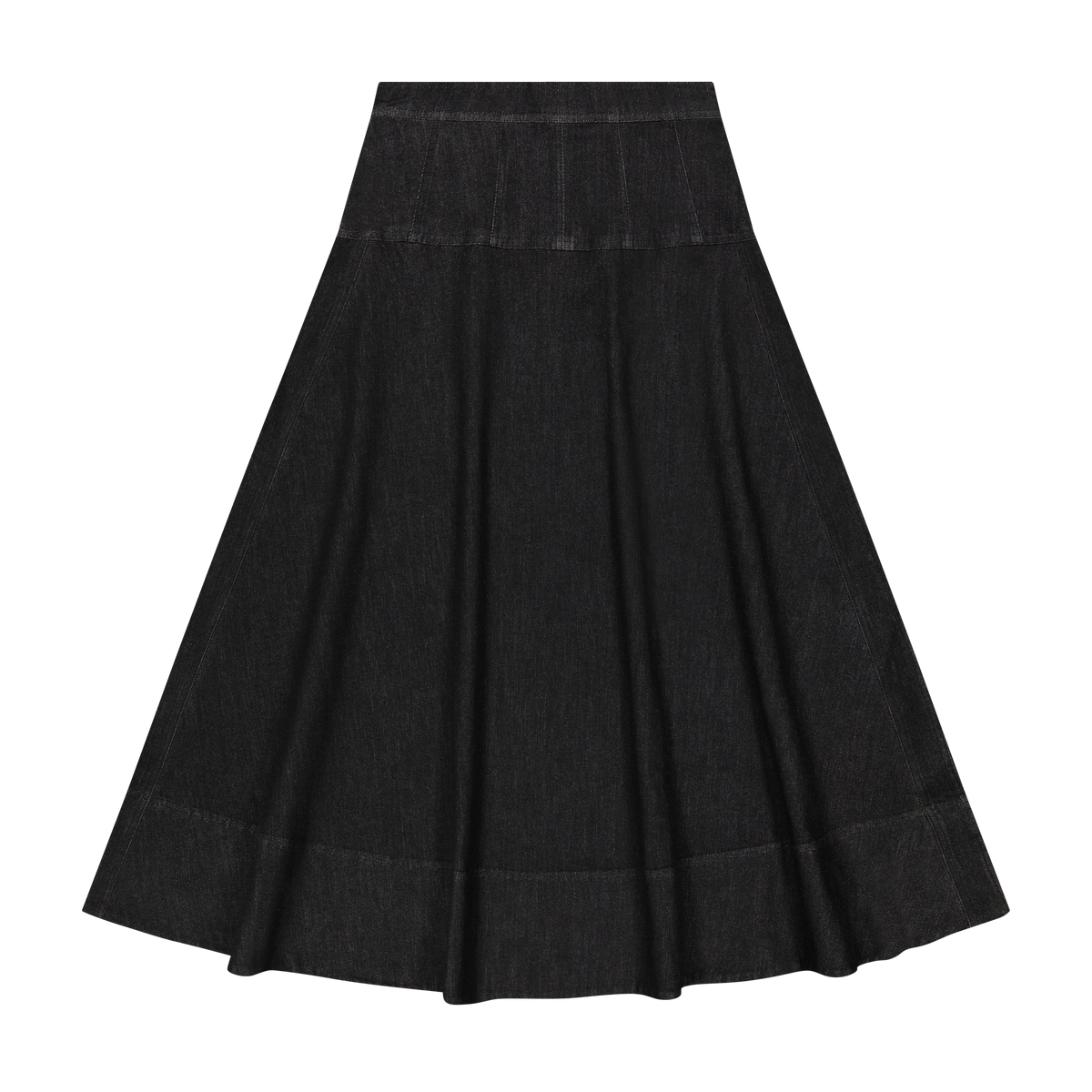 Yoke Skirt - Black Denim