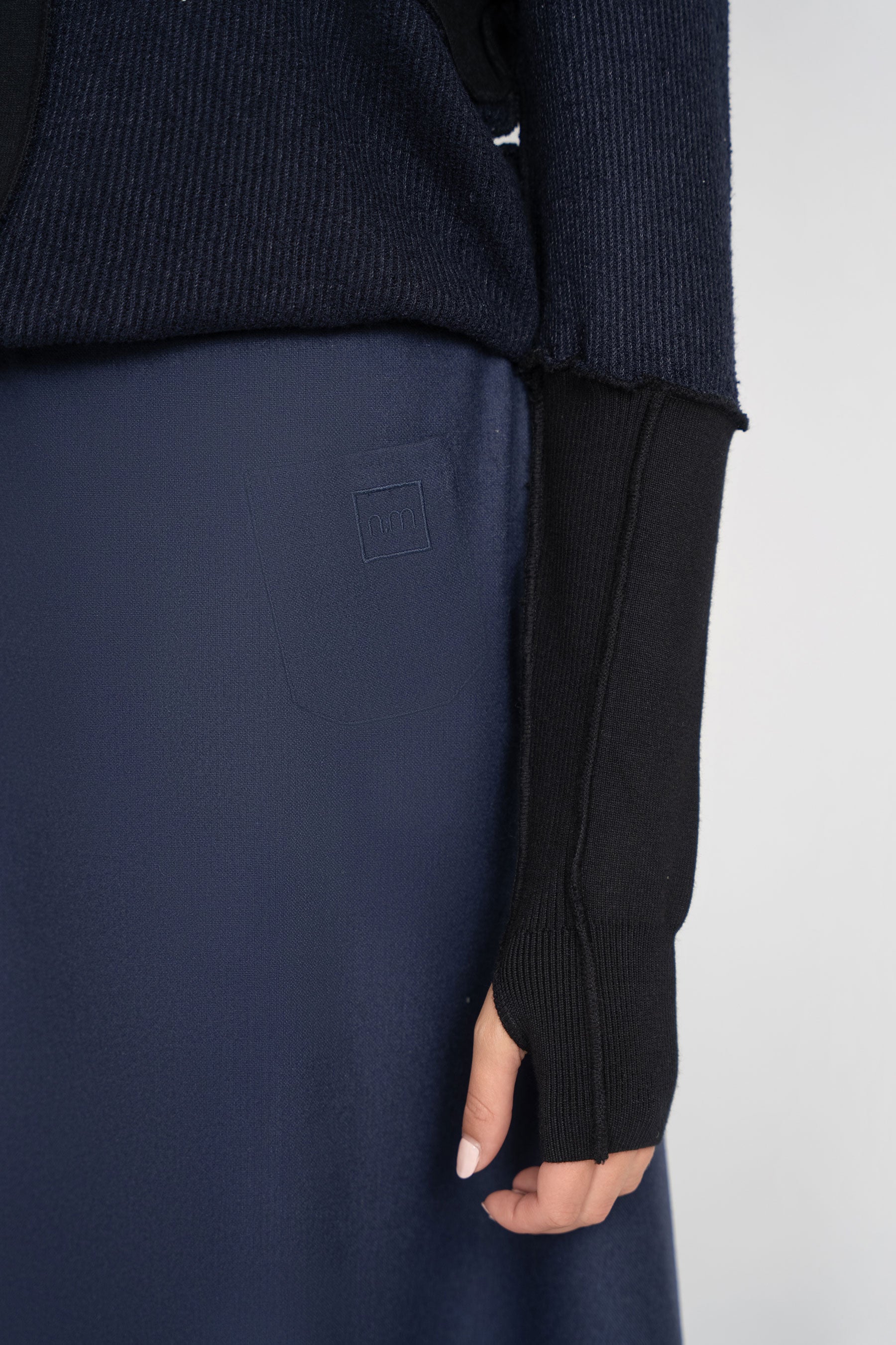 Wool Circle Skirt - Navy