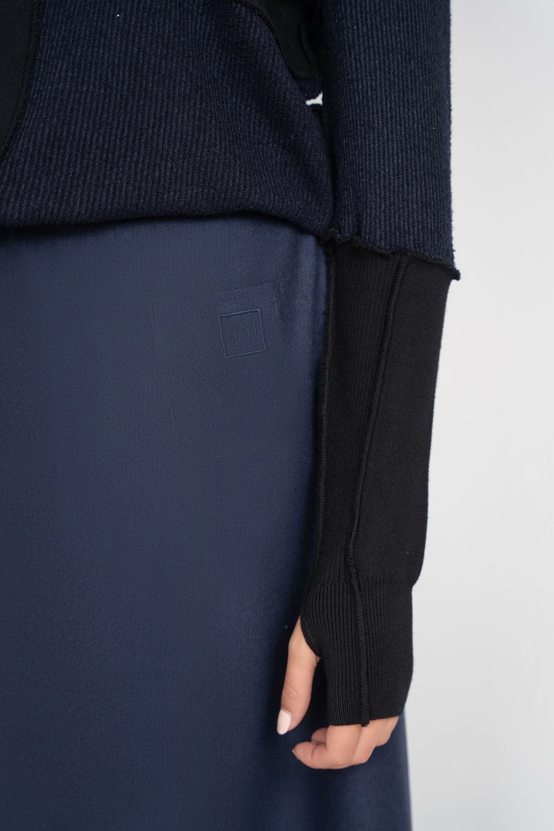 Wool Circle Skirt - Navy