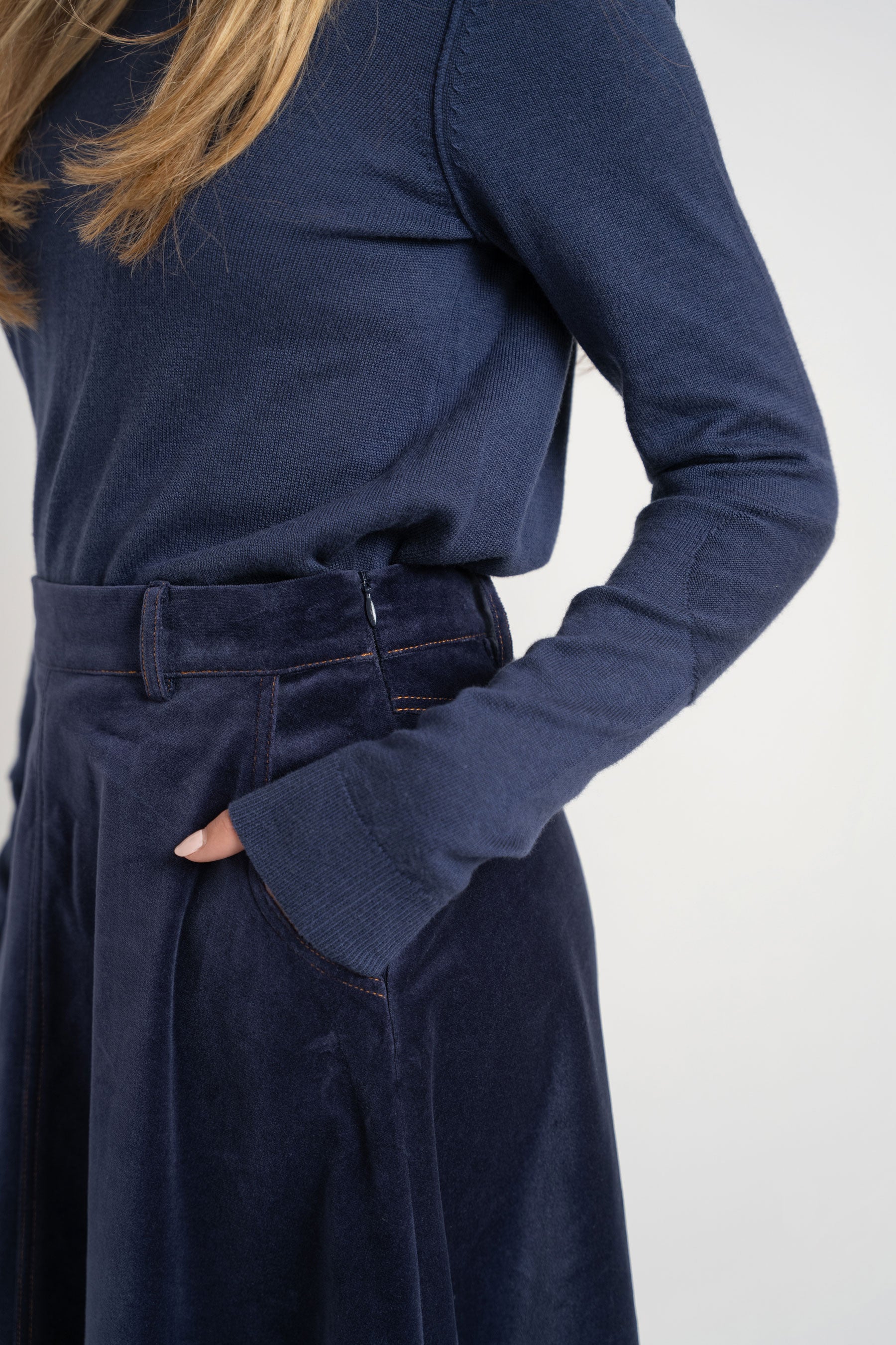 Knit Turtleneck Sweater - Blue