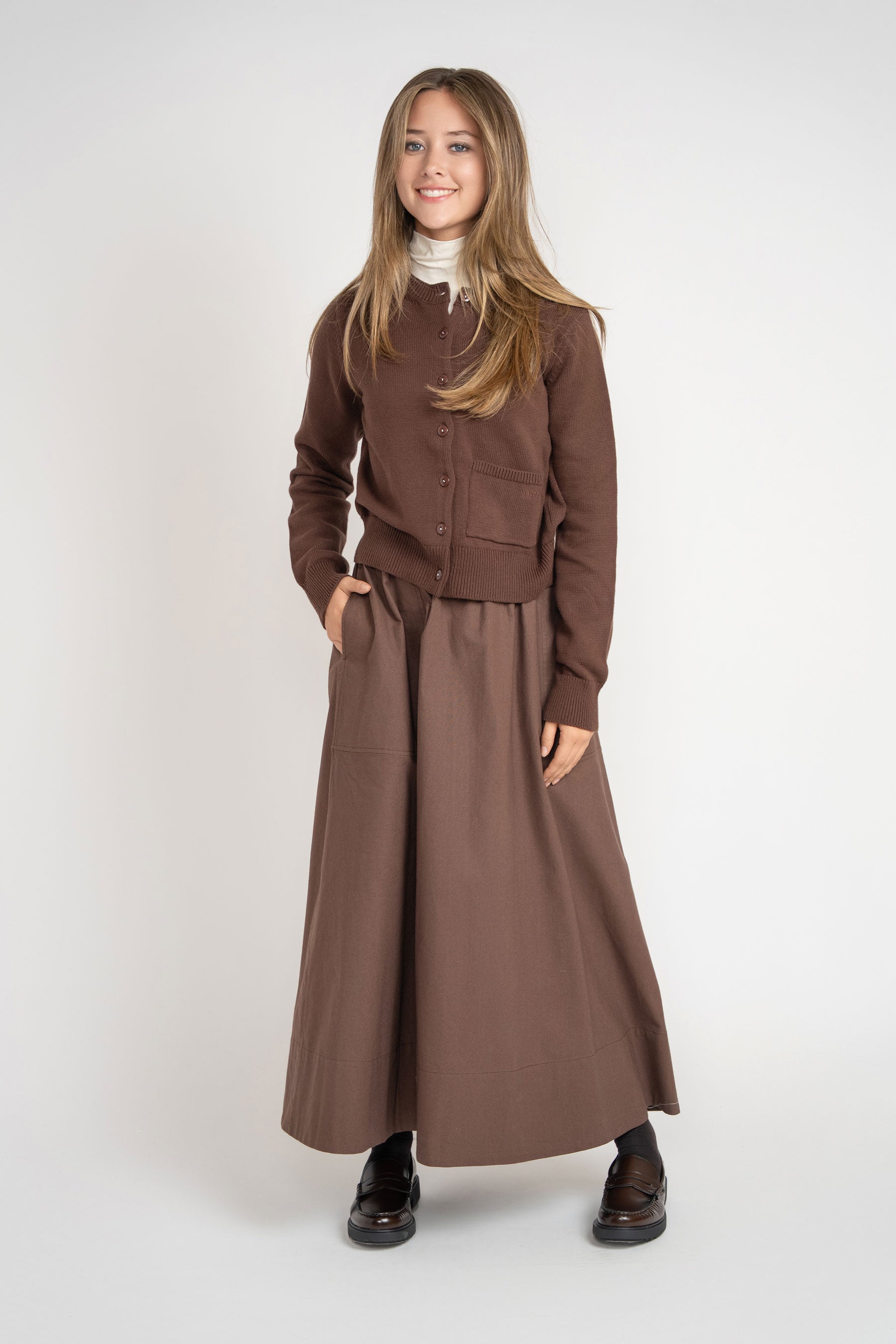 Cotton Cardigan - Brown