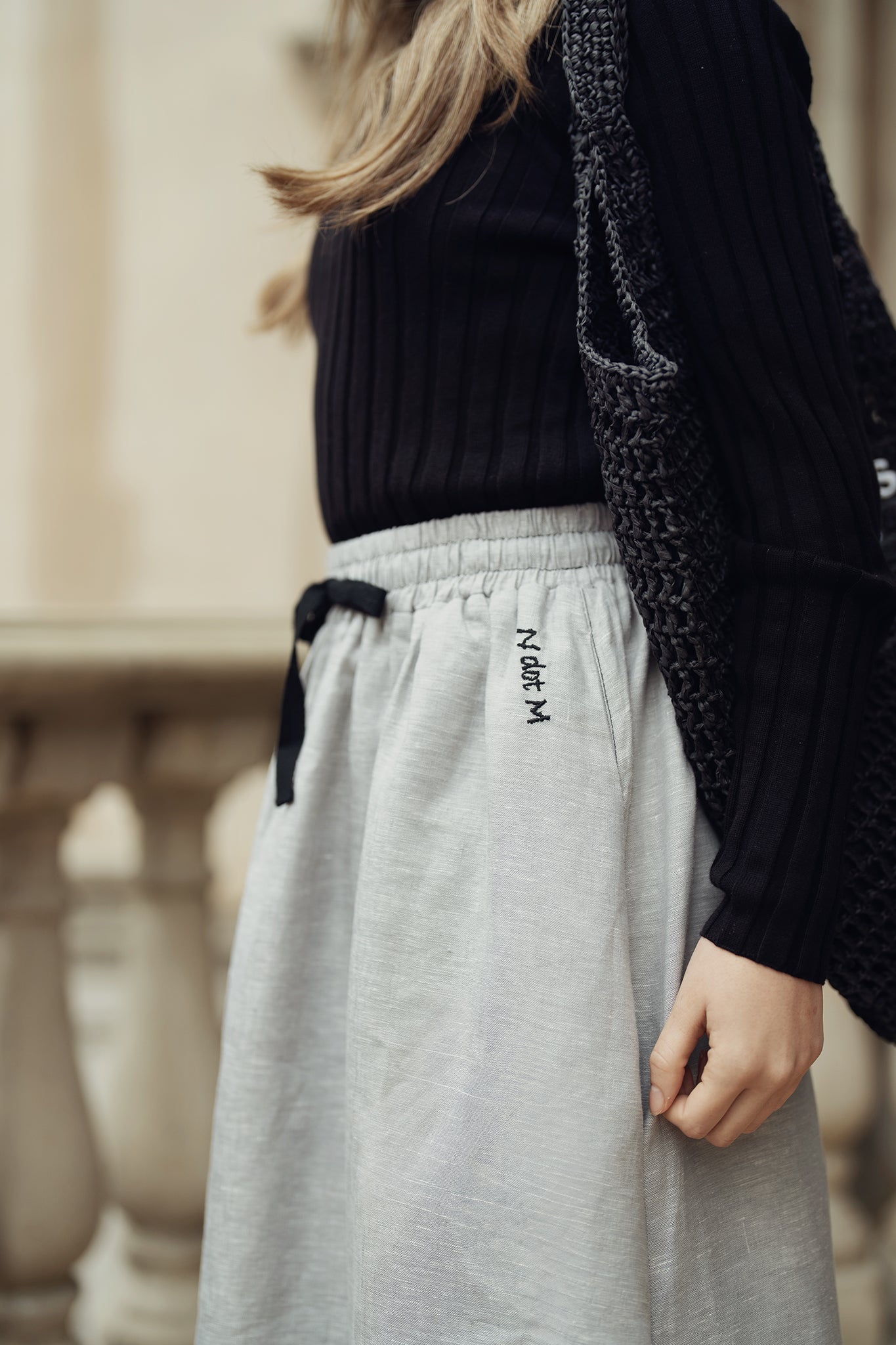 Sierra Linen Maxi Skirt - Grey