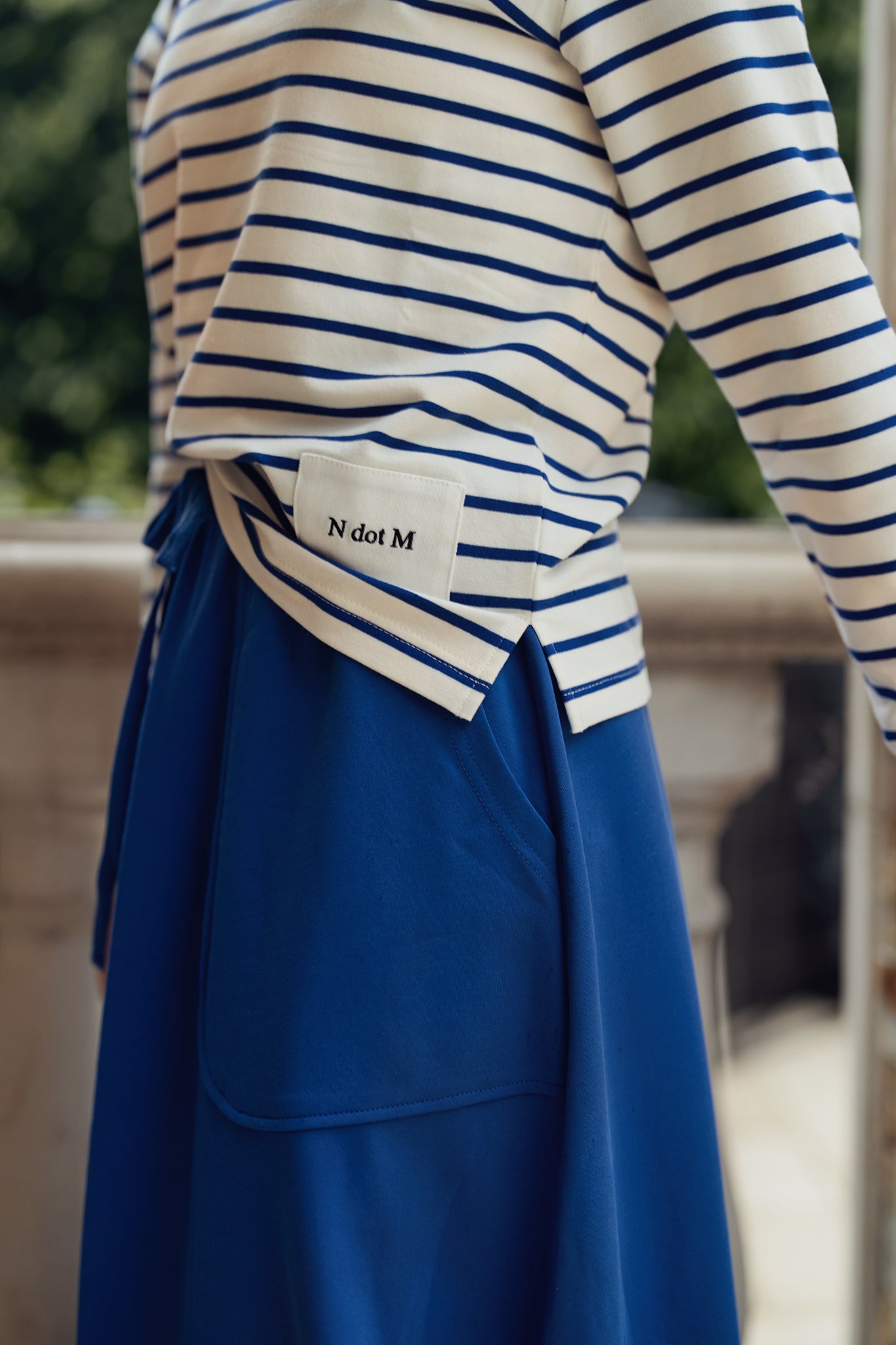 Striped Crewneck Tee - Royal & White