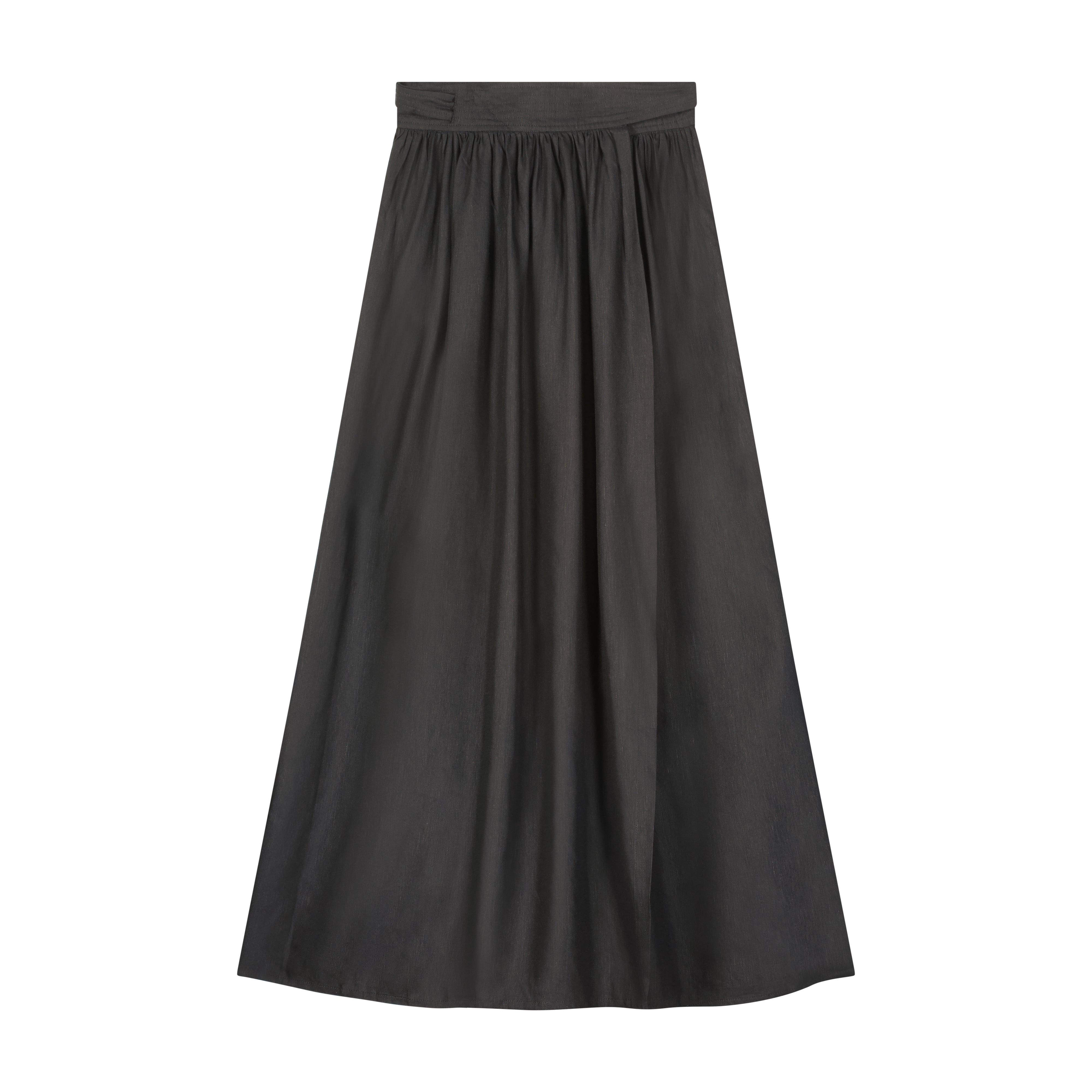 Belted Wrap Skirt - Black
