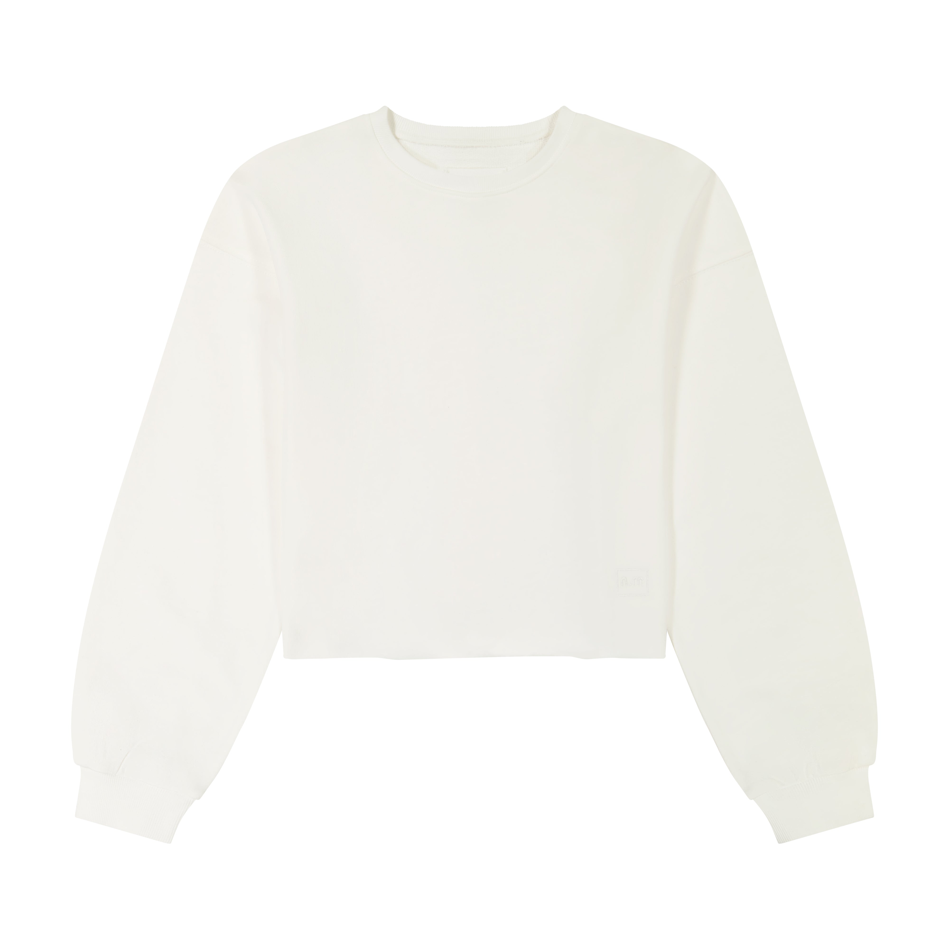 Cropped French Terry Tee - White