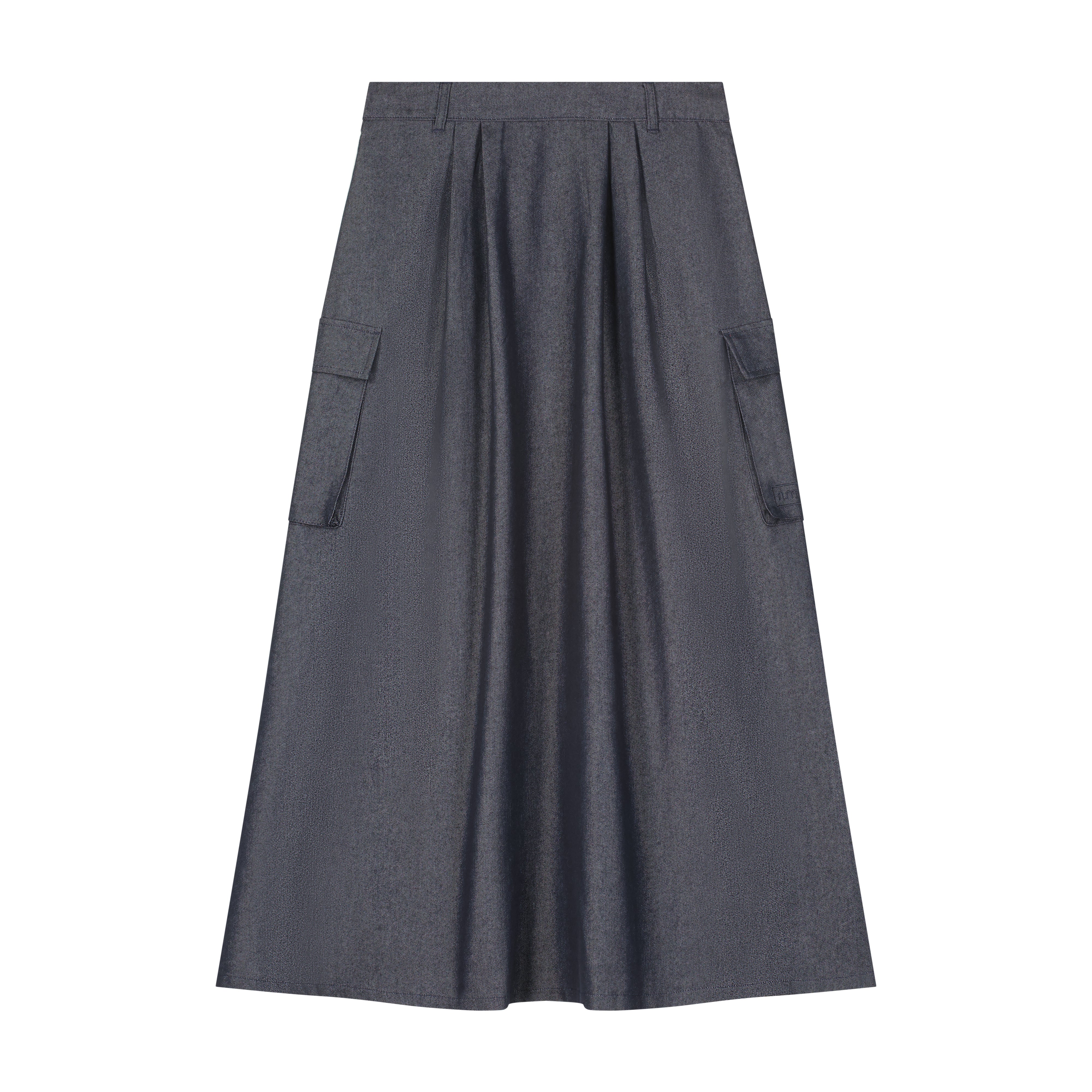 Cargo Pocket Skirt - Dark Blue Denim