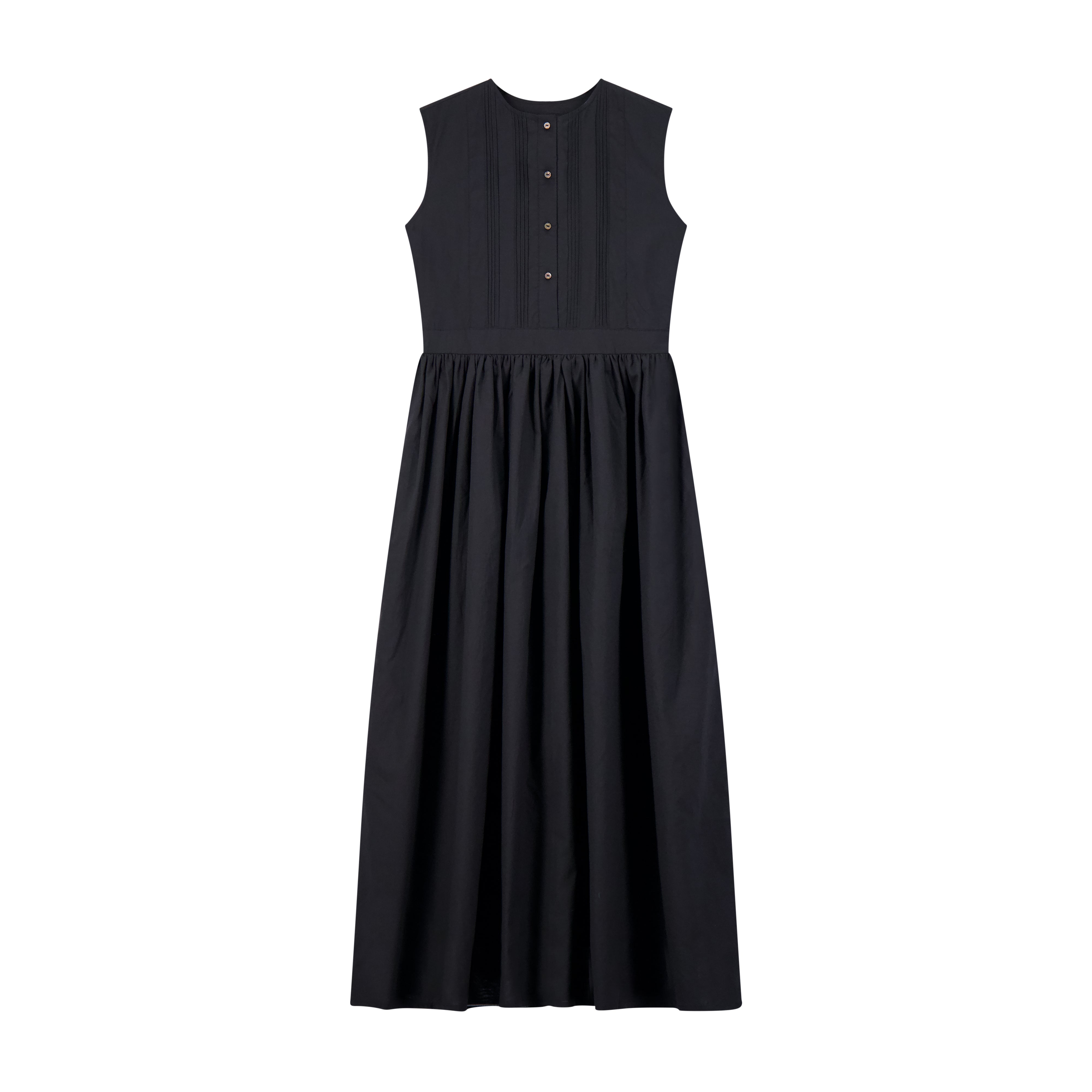 Pleated Sleeveless Maxi - Black