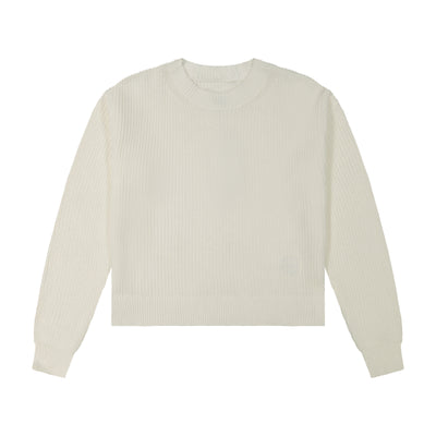 Textured Knit Sweater - White