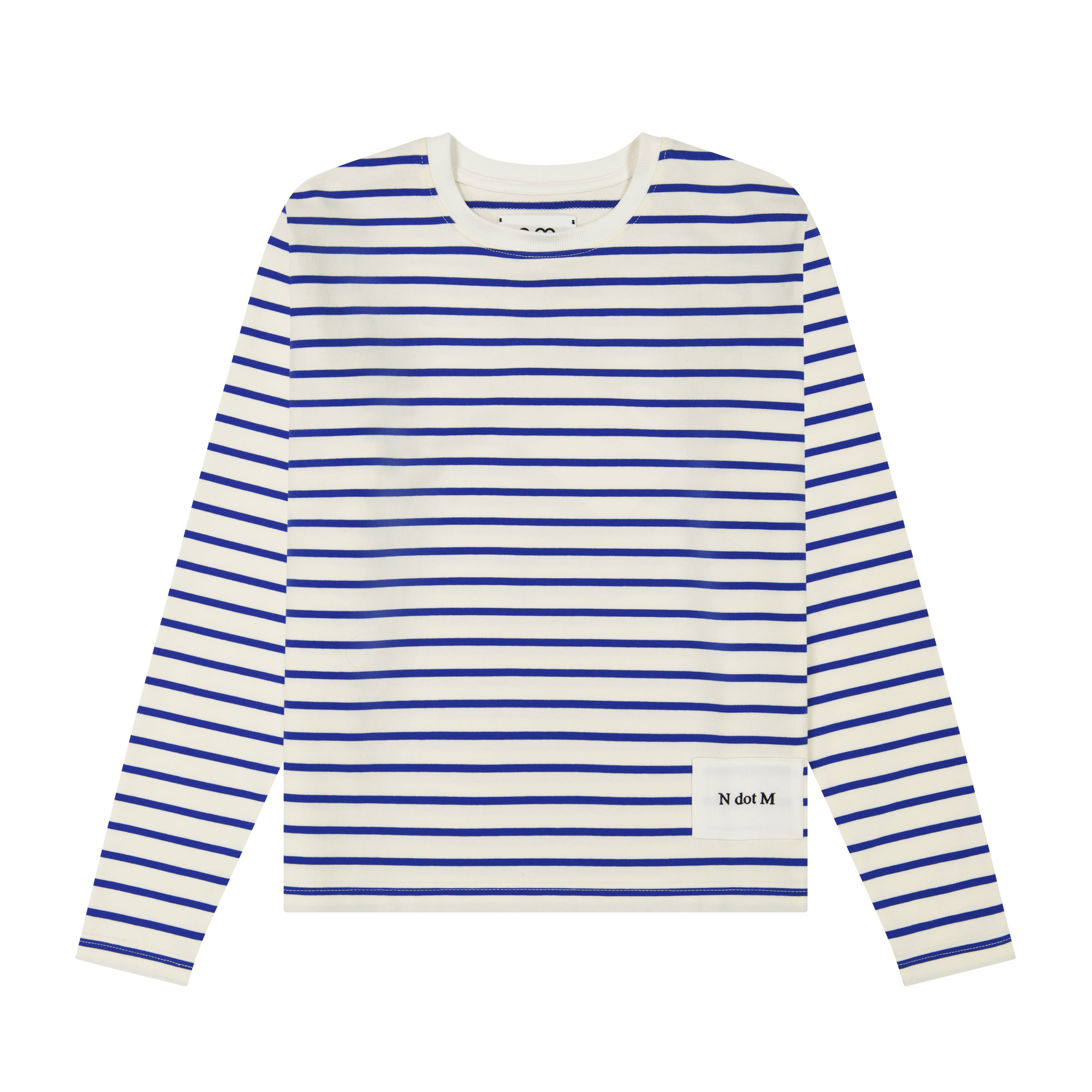 Striped Crewneck Tee - Royal & White