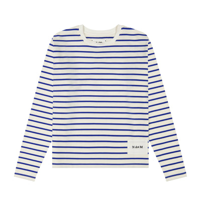 Striped Crewneck Tee - Royal & White