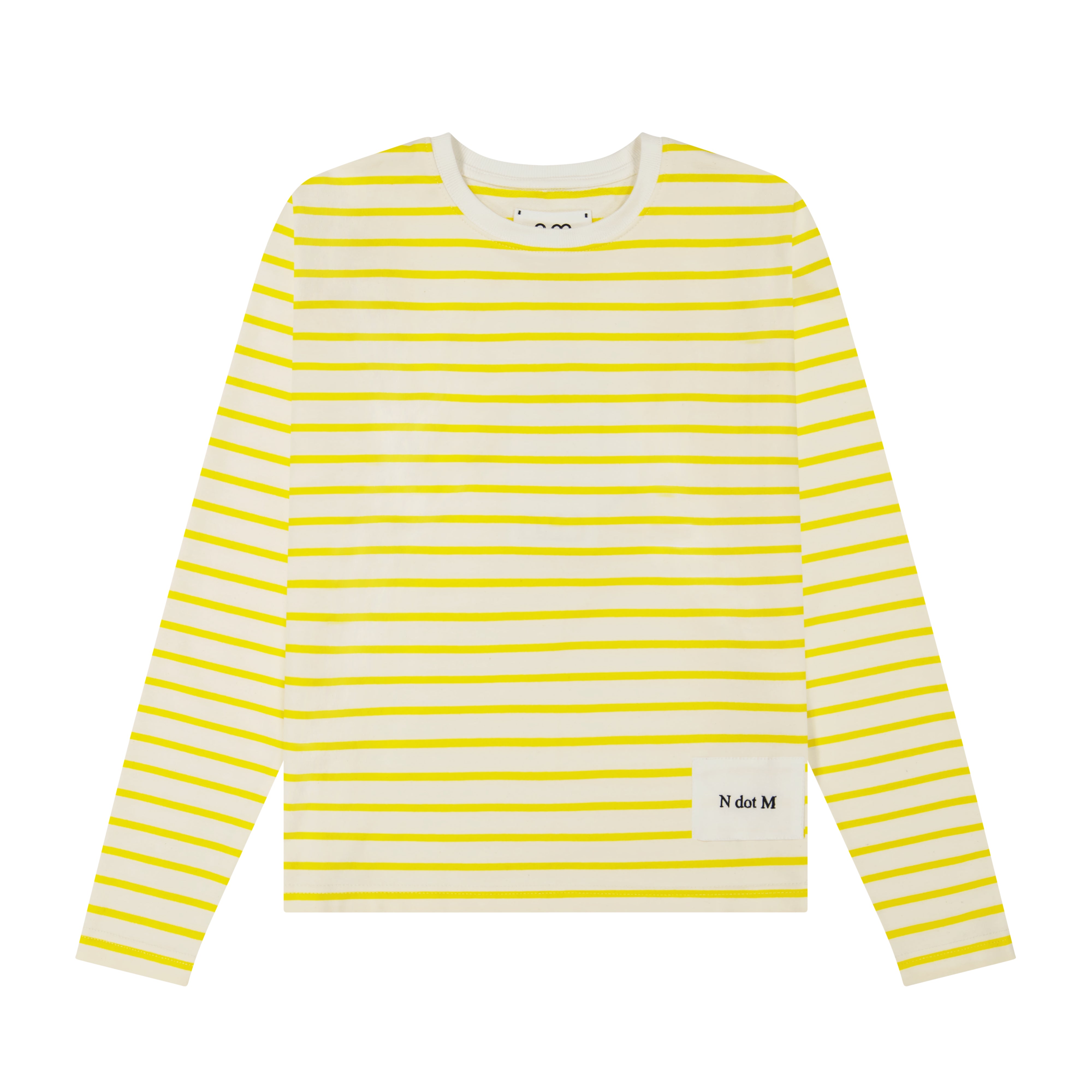 Striped Crewneck Tee - Yellow & White