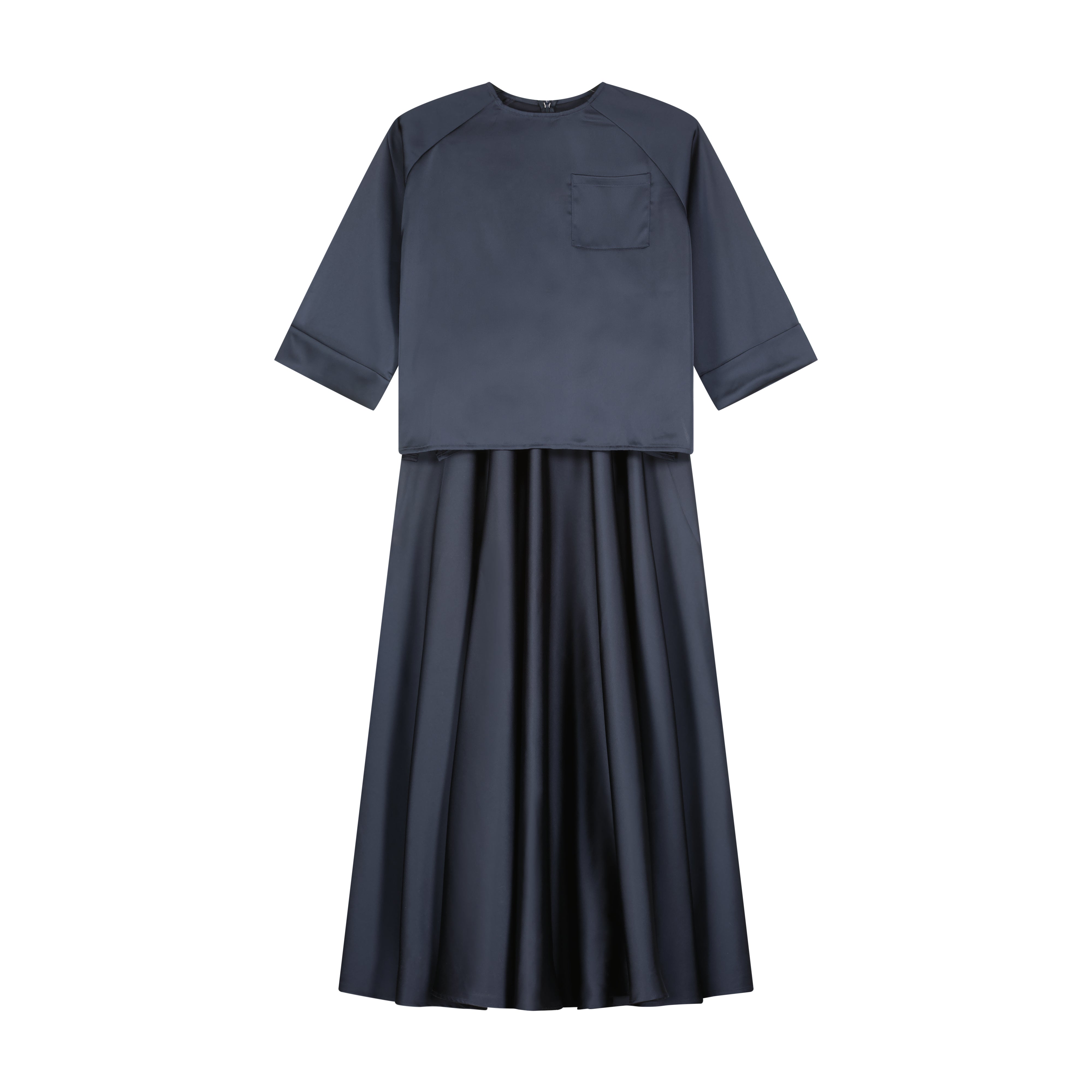 Satin Pearl Set - Navy Blue