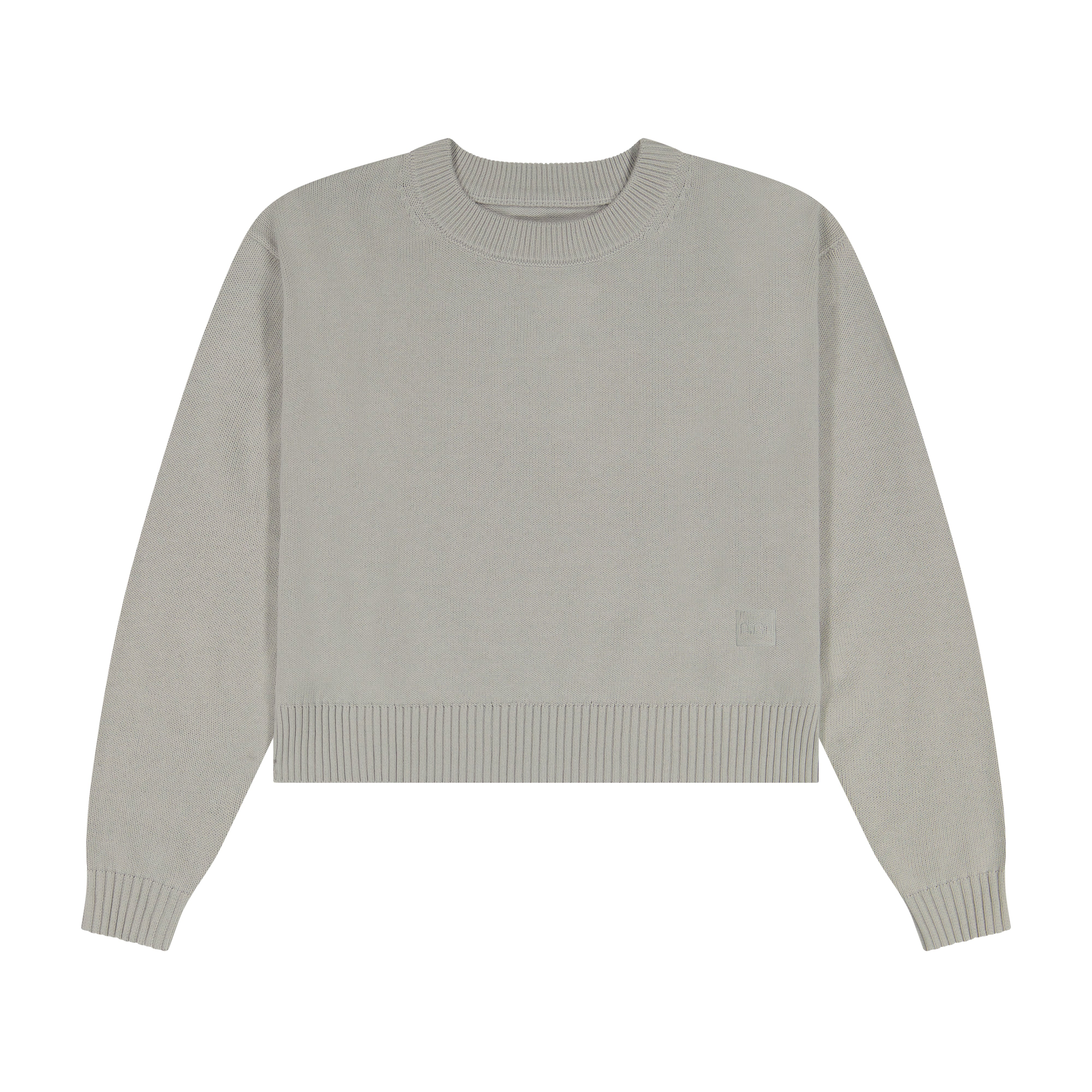 Knit Cropped Sweater - Grey