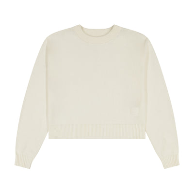 Knit Cropped Sweater - White