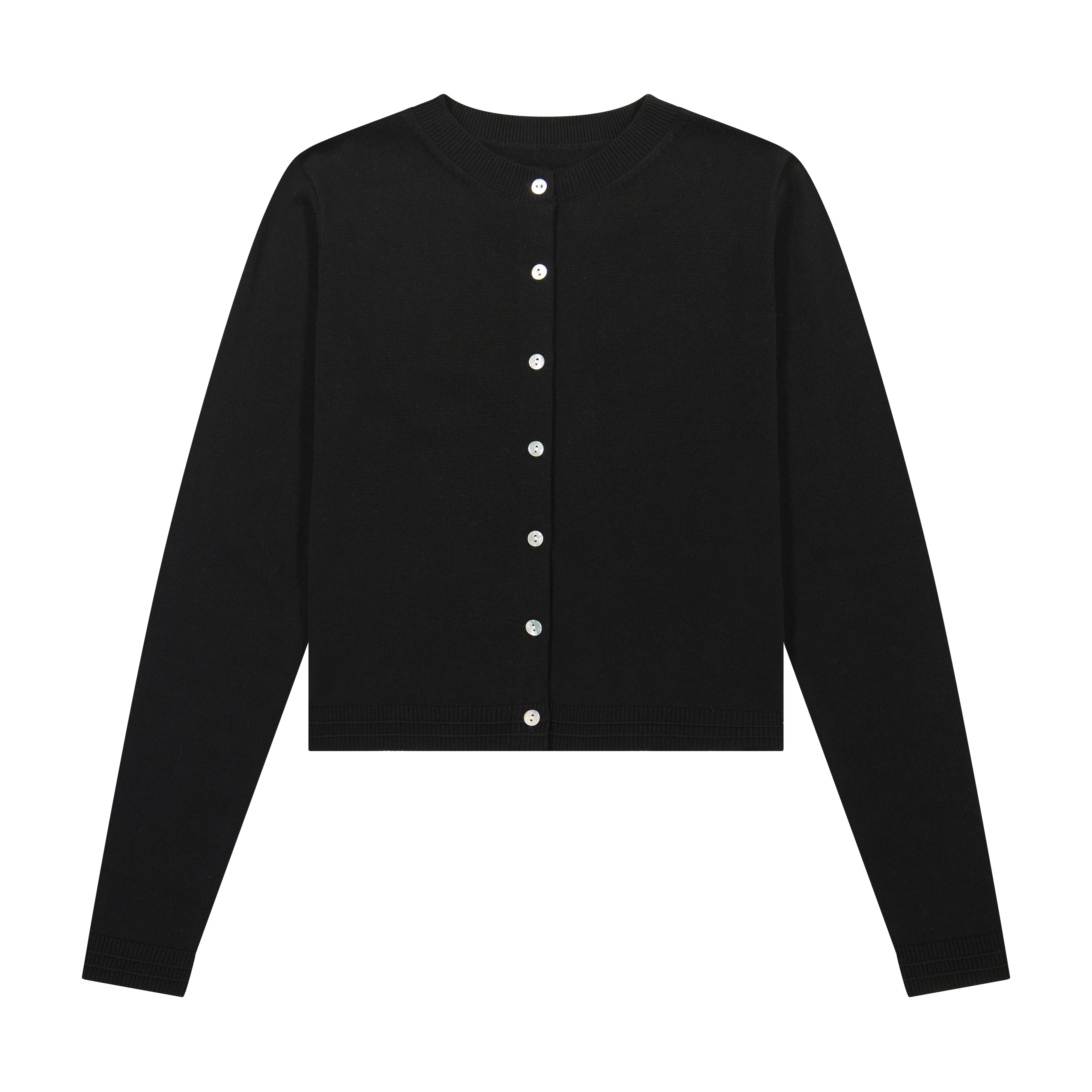 Fine Knit Cardigan - Black