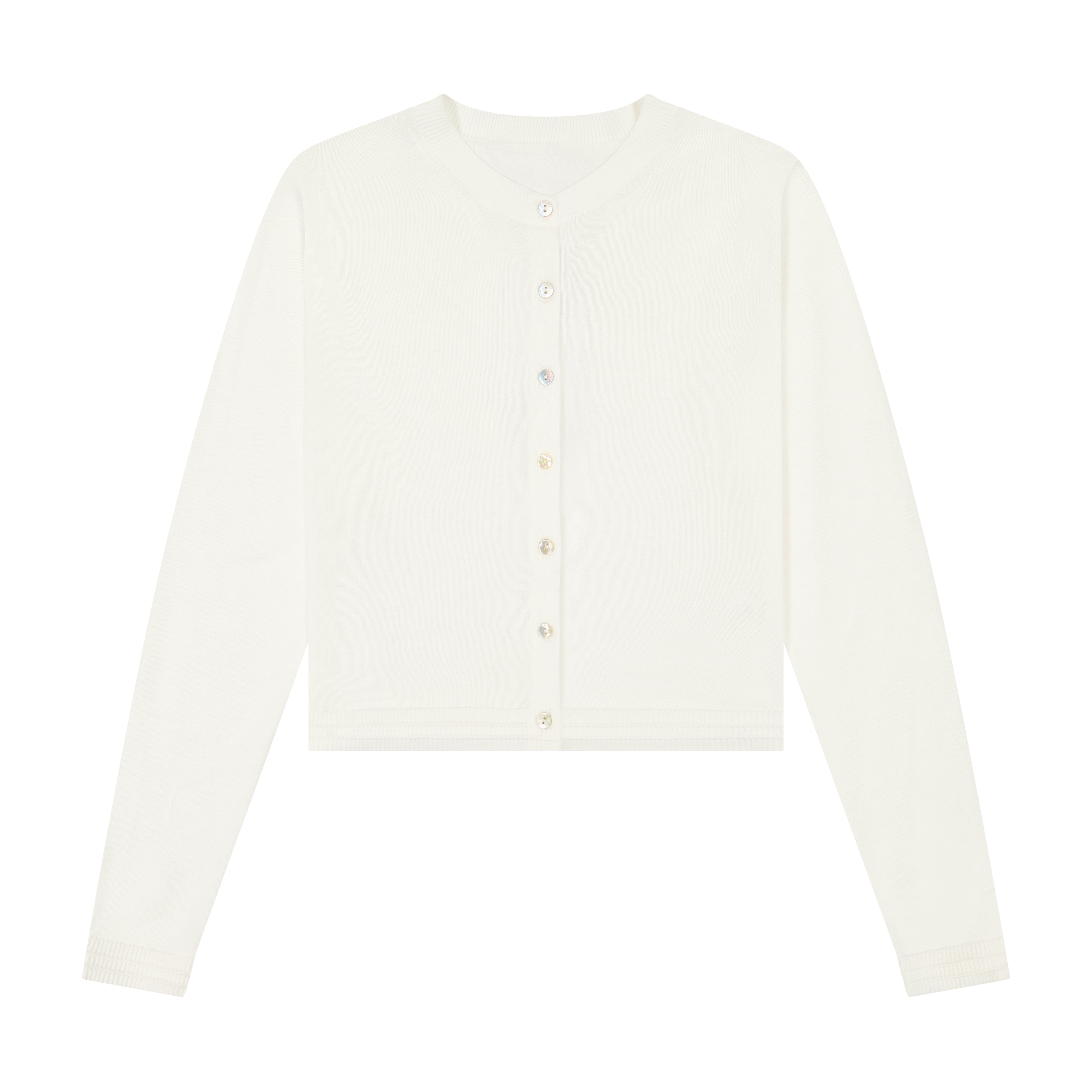Fine Knit Cardigan - White