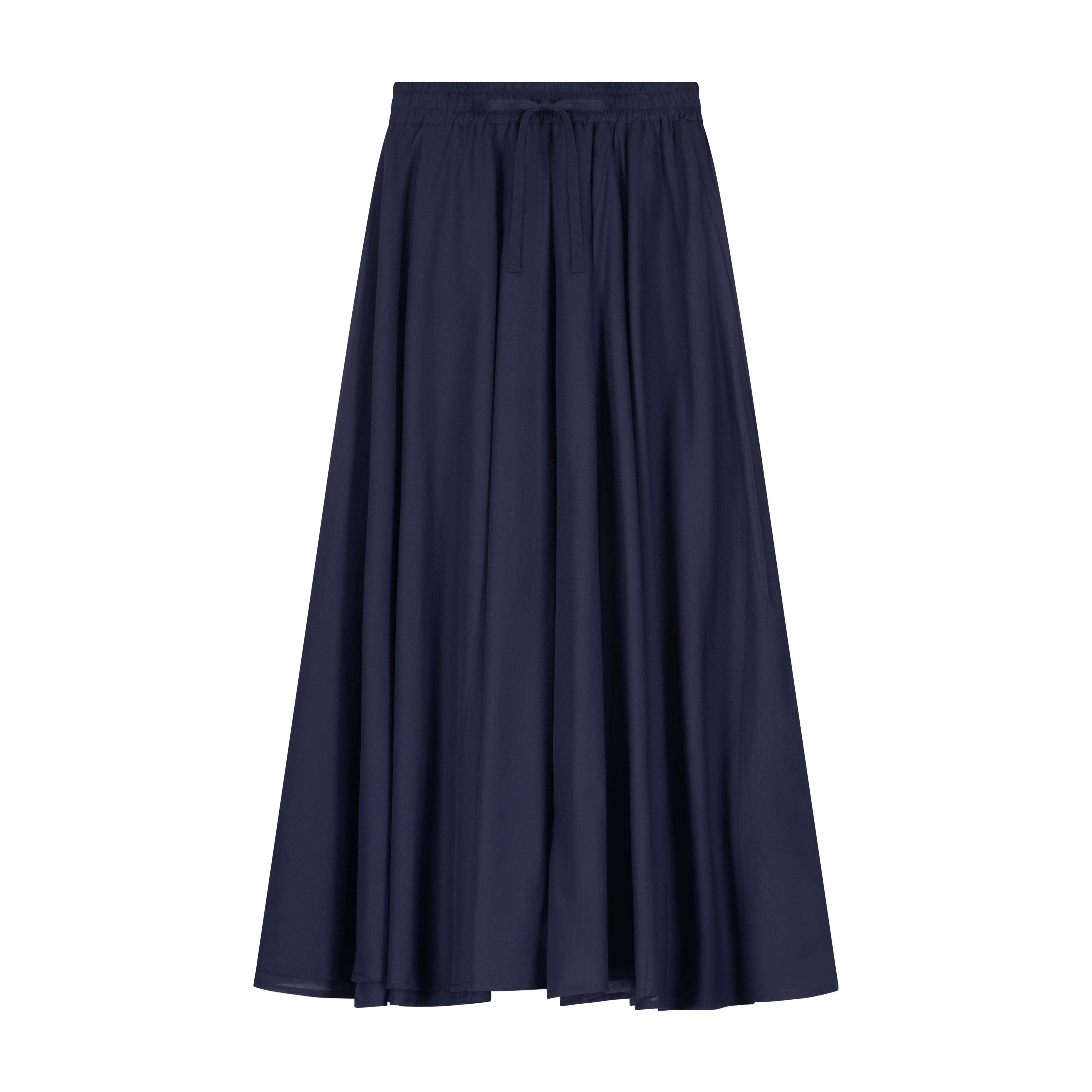Voile Maxi Drawstring Skirt - Navy