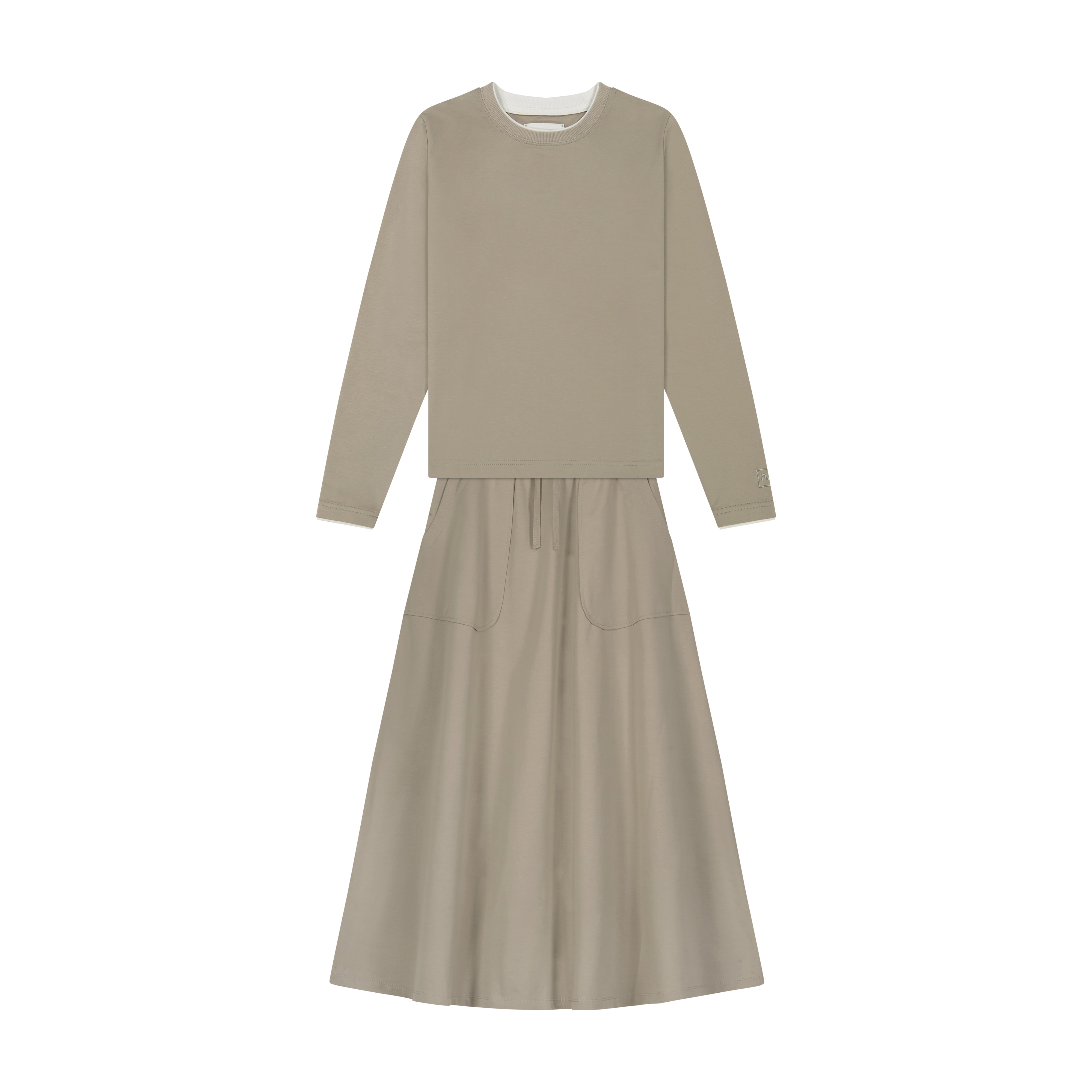 Casual Tee Set - Taupe