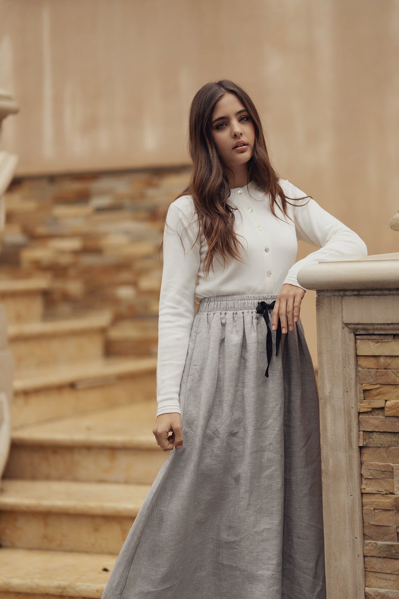 Fine Knit Cardigan - White