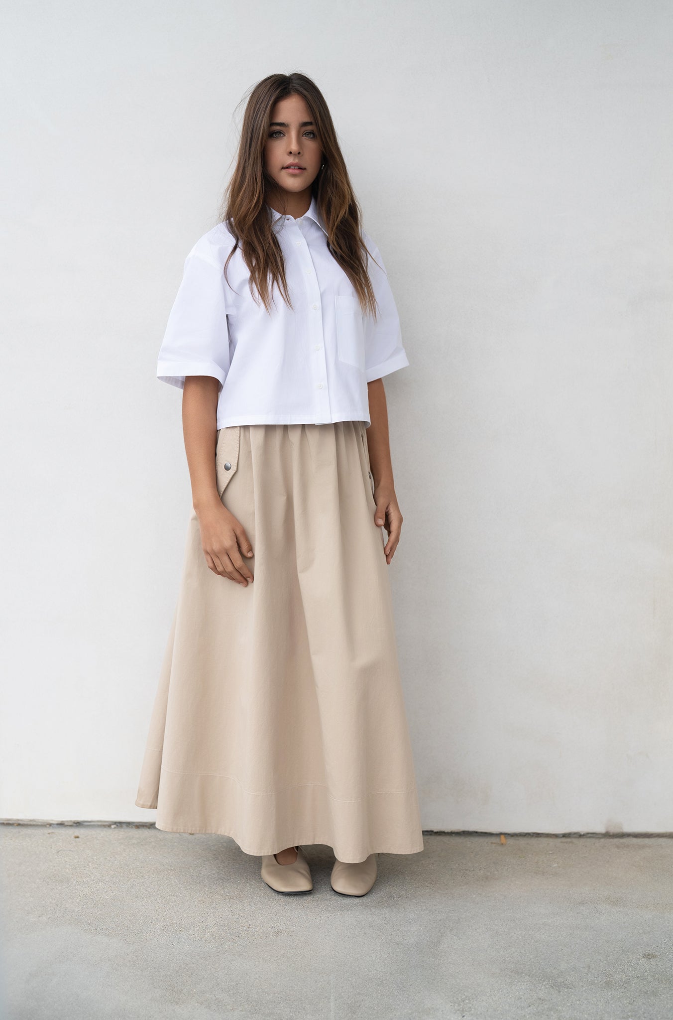 Cropped Shirt - Light Blue