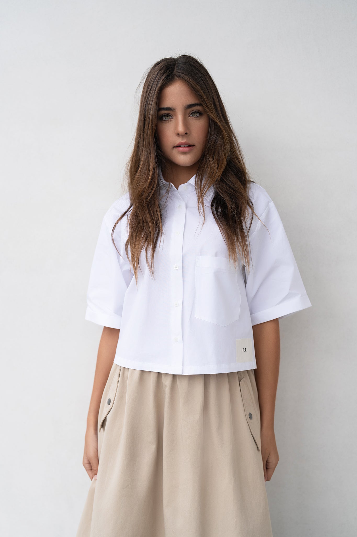 Cropped Shirt - Light Blue