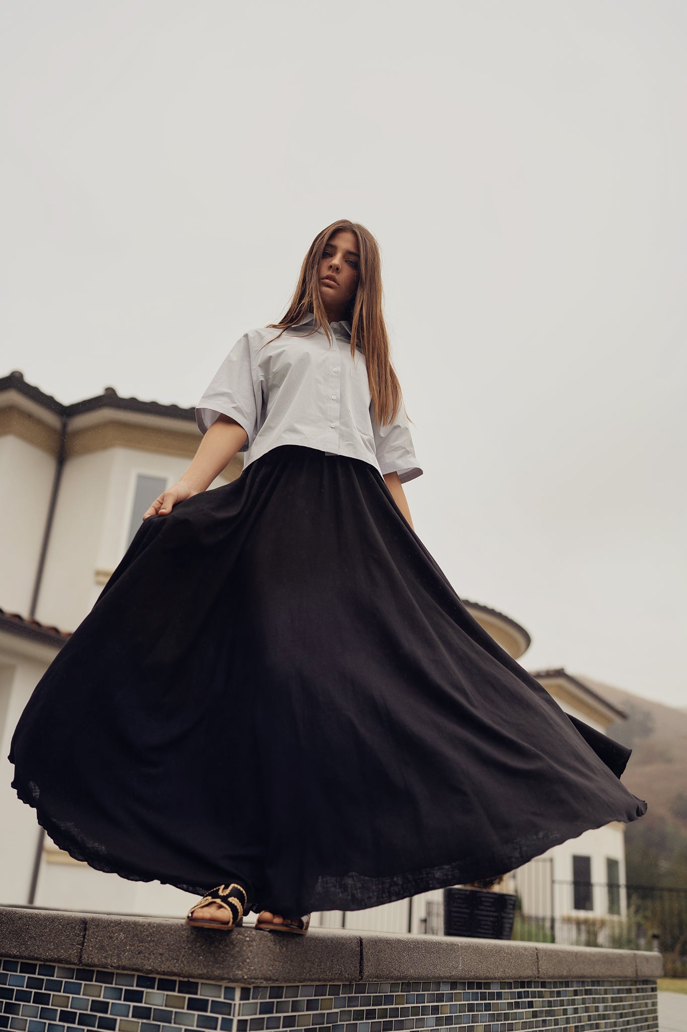 Maxi Linen Circle Skirt