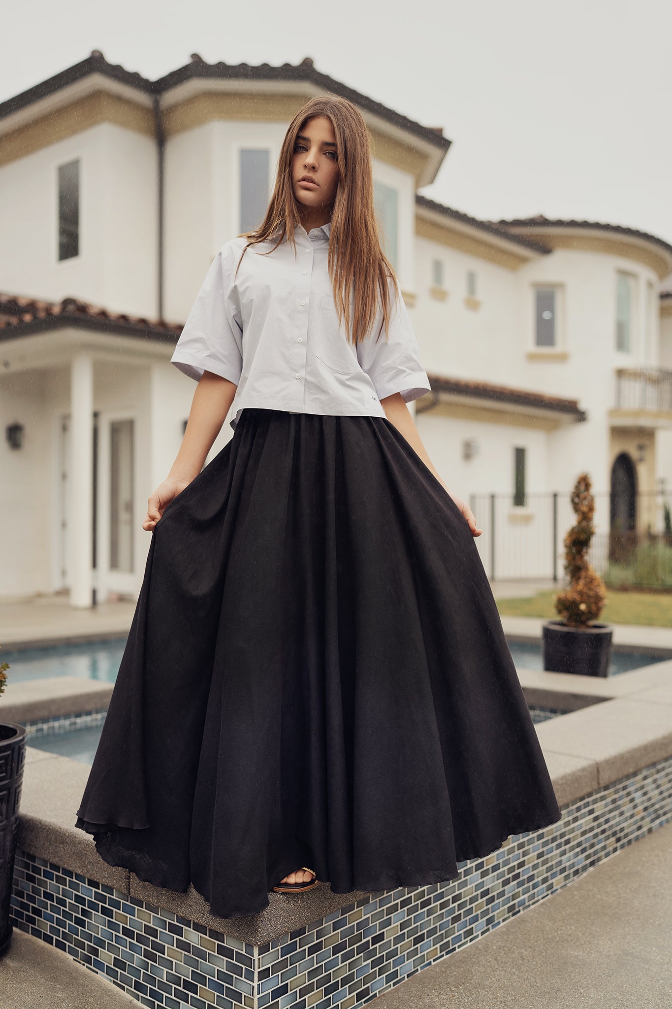 Maxi Linen Circle Skirt