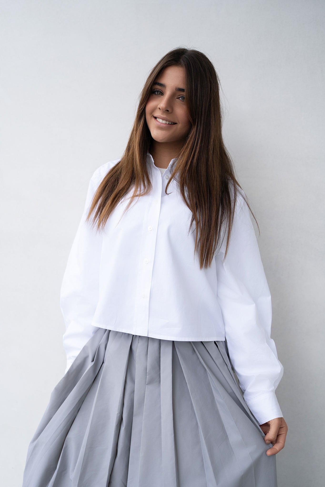 White Gathered Shirt