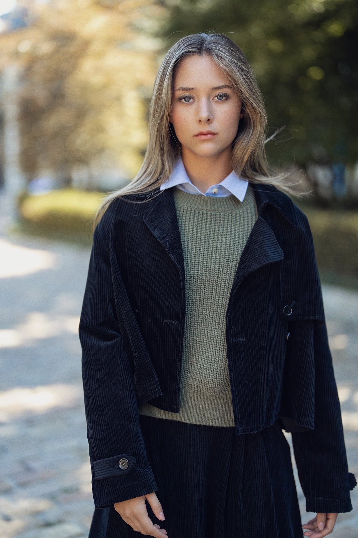 Chunky Knit Crewneck Sweater - Green