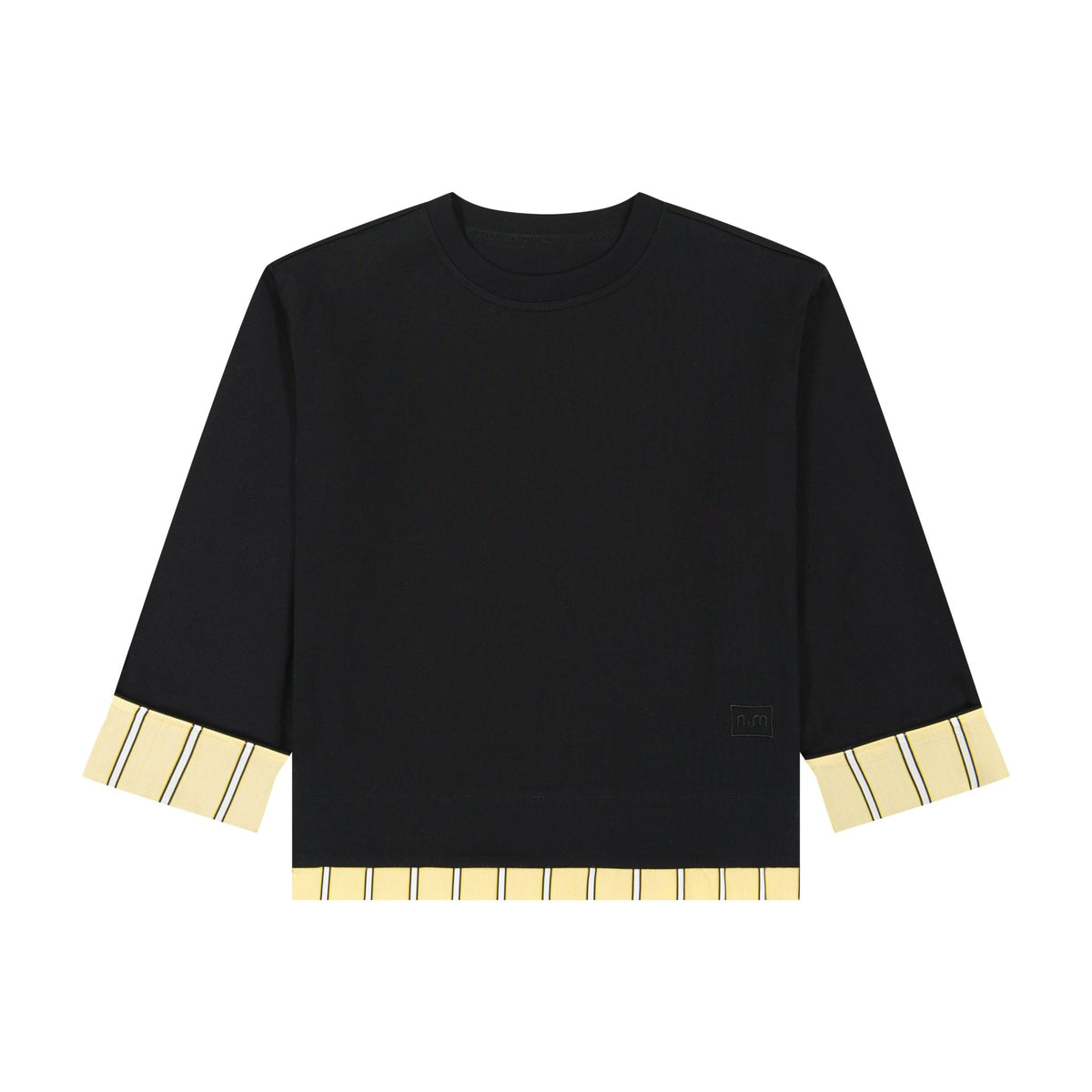 Aria Cropped Tee Yellow Striped - Black - shopndotm - Teen Clothing