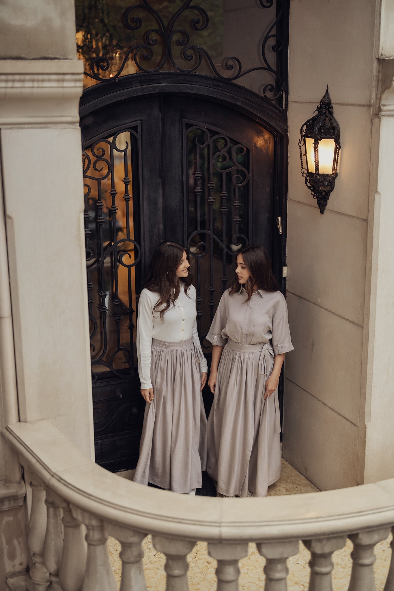 Belted Wrap Skirt - Grey - shopndotm - Teen Clothing